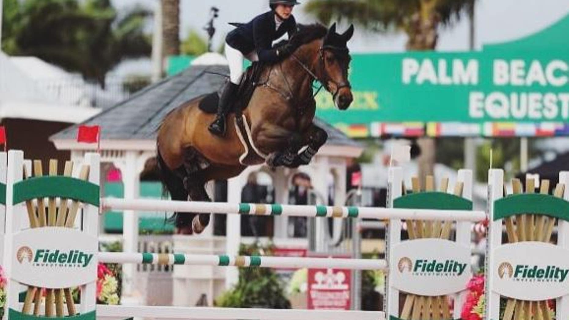Eve Jobs is seen riding Charleville in Palm Beach, California.