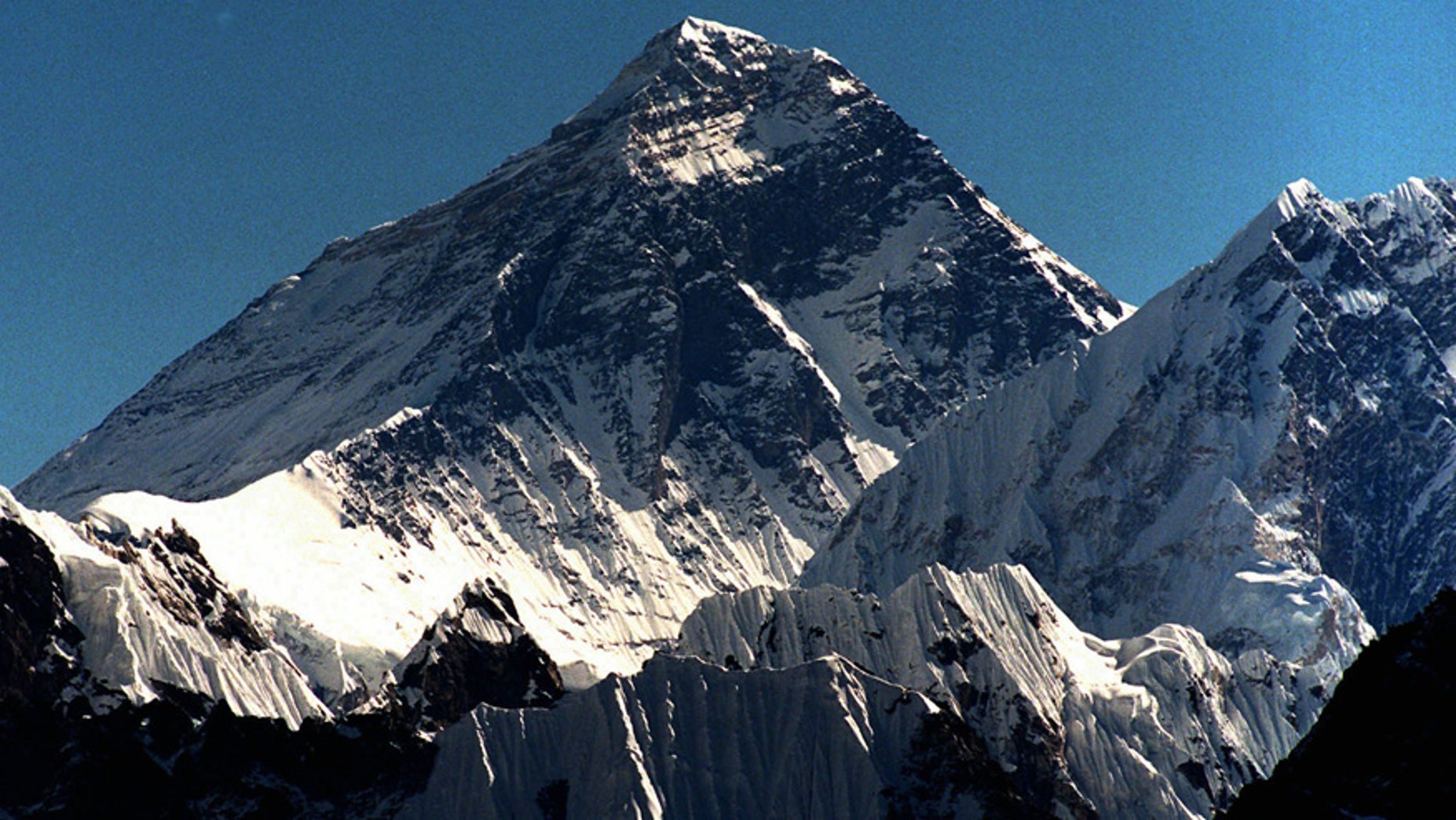 In this October 1996 file photo, Mount Everest is seen from peak Gokyo Ri in Nepal.