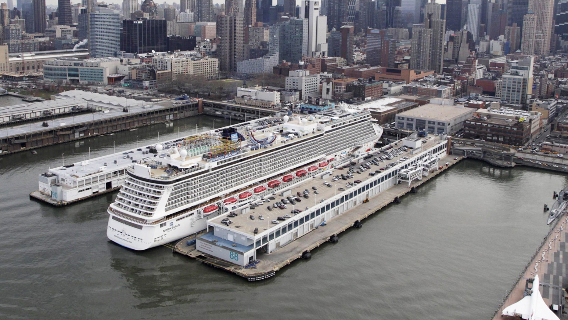 The Norwegian Breakaway docked in New York City.