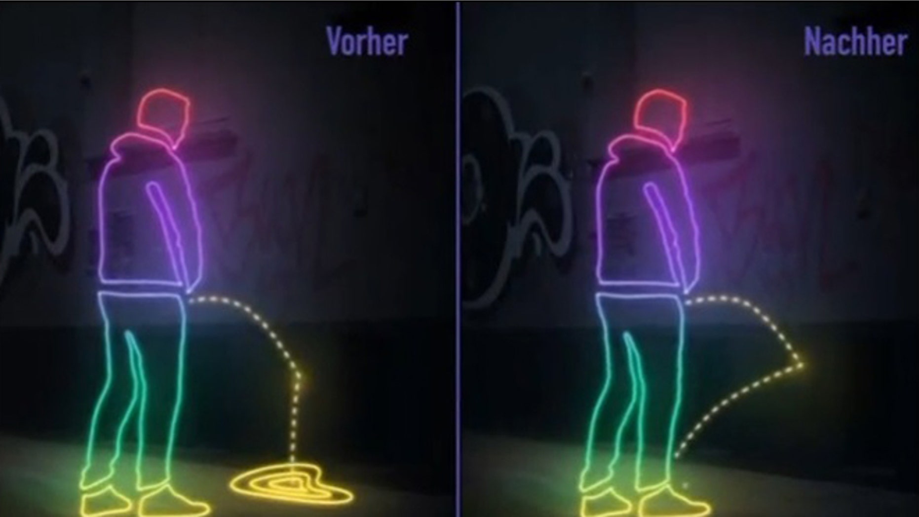 Warning: these walls really do pee back.