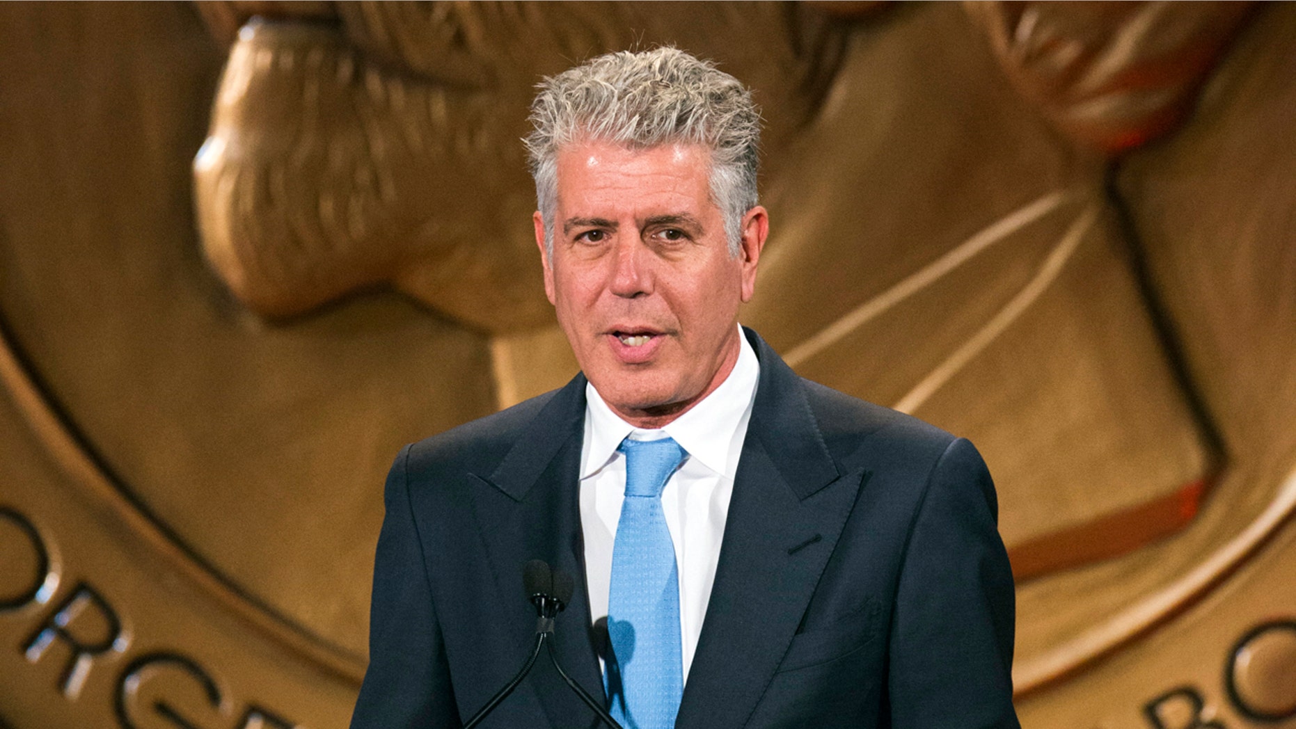 Television personality Anthony Bourdain speaks about the show "Parts Unknown" after the show won a Peabody Award in New York May 19, 2014.