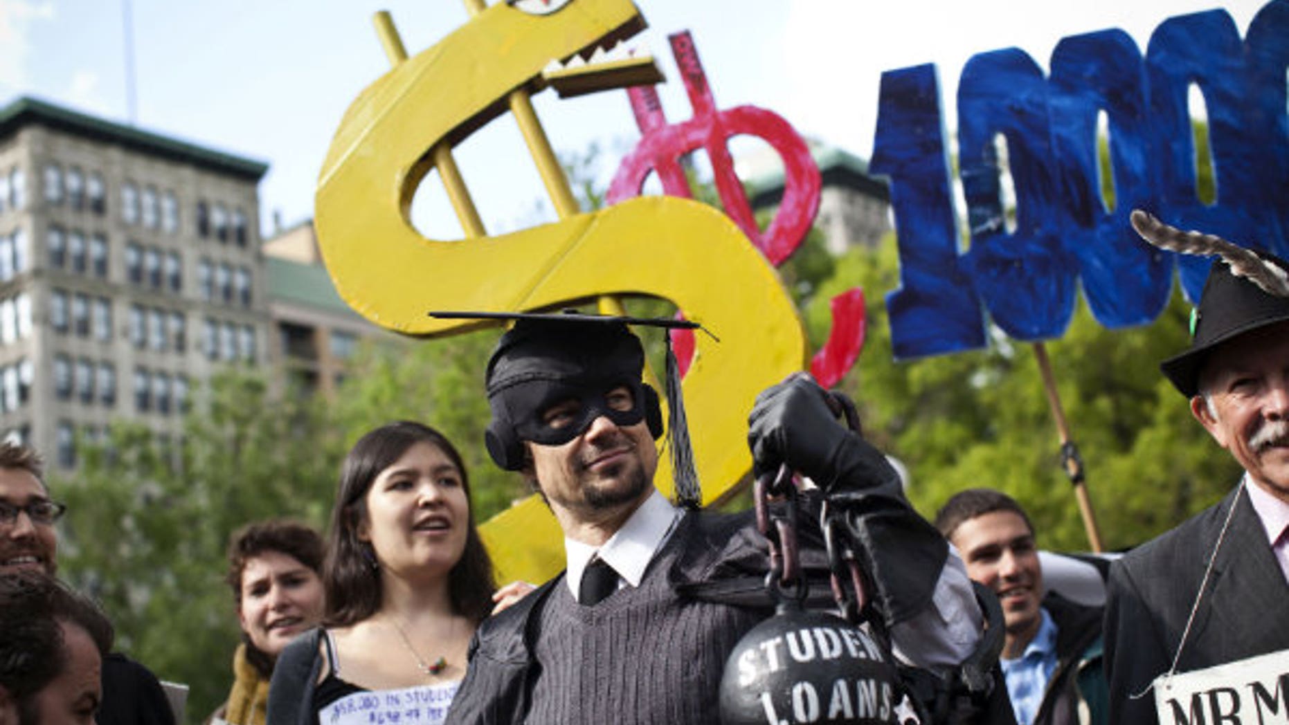Protesting the student loan system.