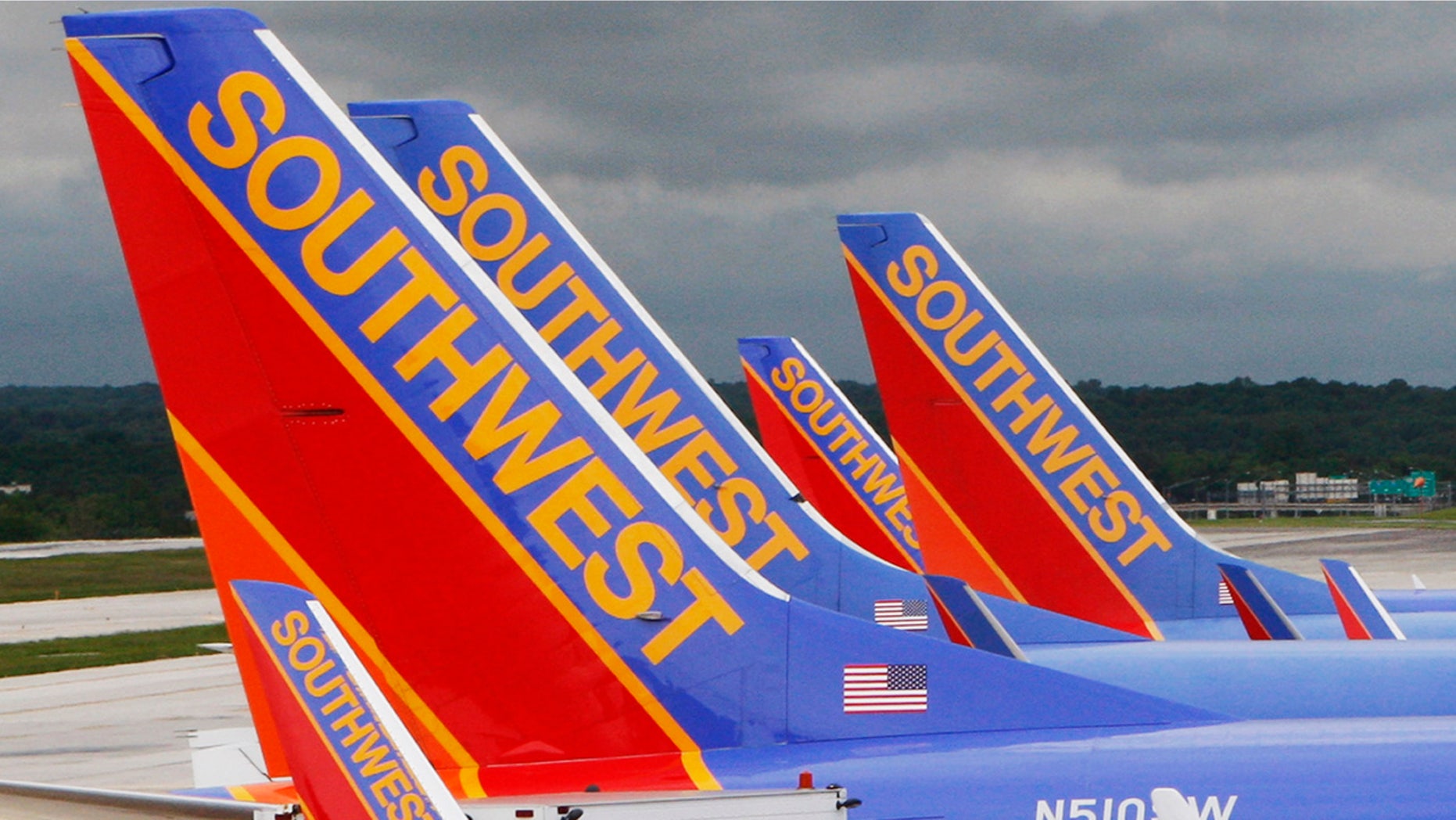 Southwest planes are parked at their gates at Baltimore Washington International Airport in Baltimore.