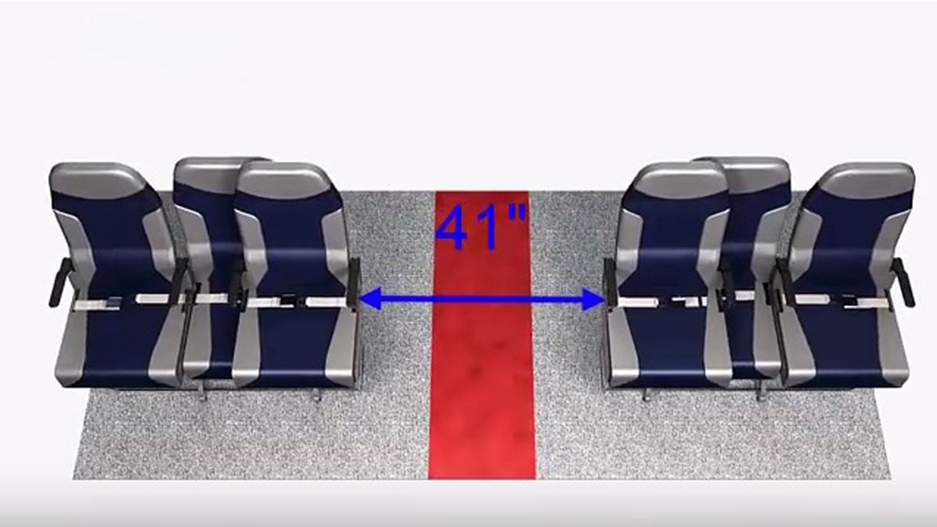 The aisle seats glide over to make room during boarding and deplaning.