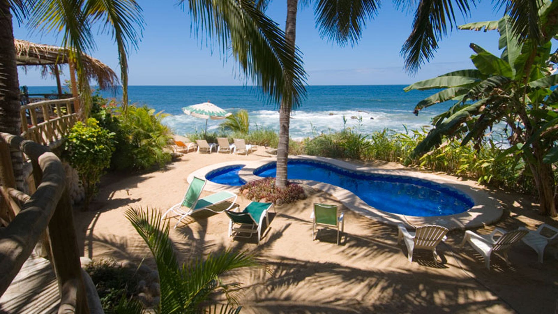 The stunning property features many secluded alcoves.