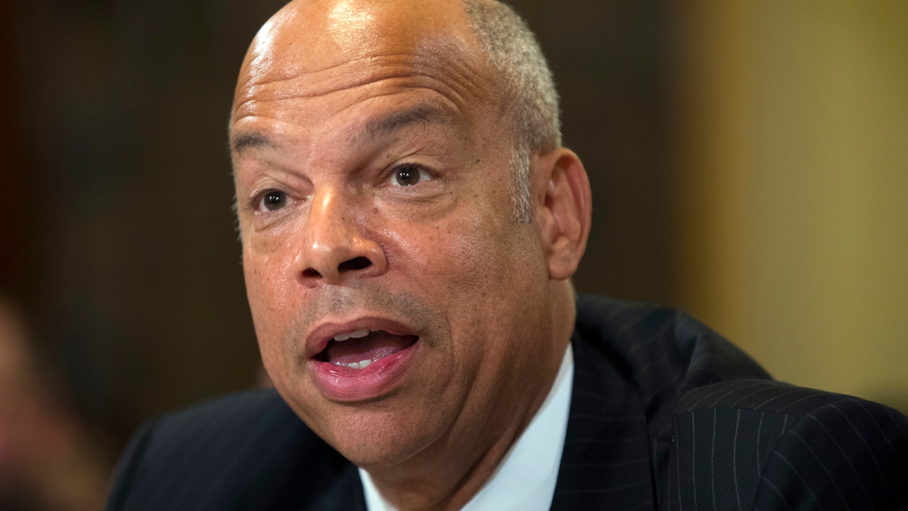 In this July 14, 2016, file photo, then-Homeland Security Secretary Jeh Johnson testifies on Capitol Hill in Washington. Johnson faces questions on june 21, 2017,