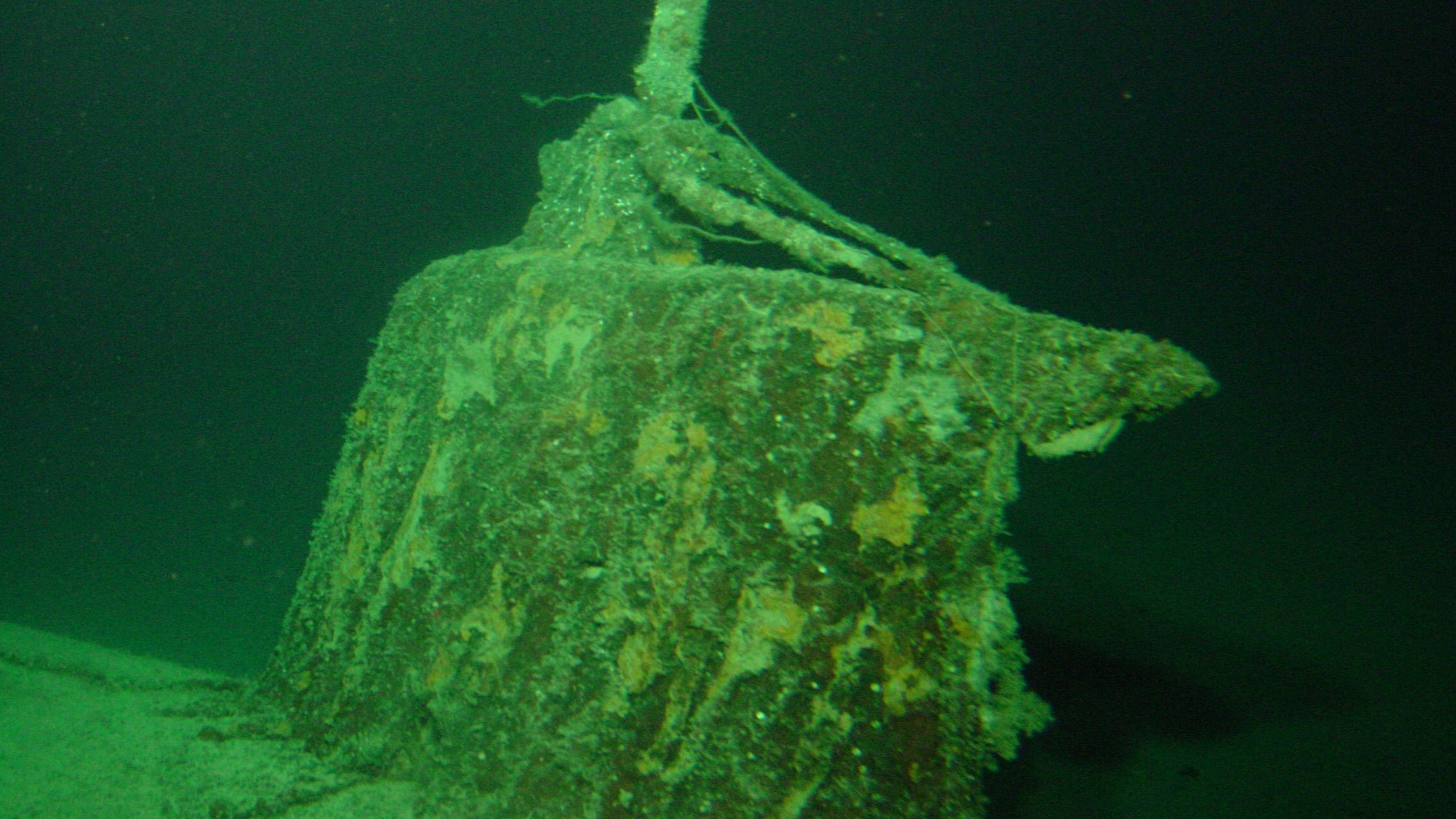 The conning tower of the mini submarine sunk by the USS Ward (Credit: University of Hawaiʻi/HURL).