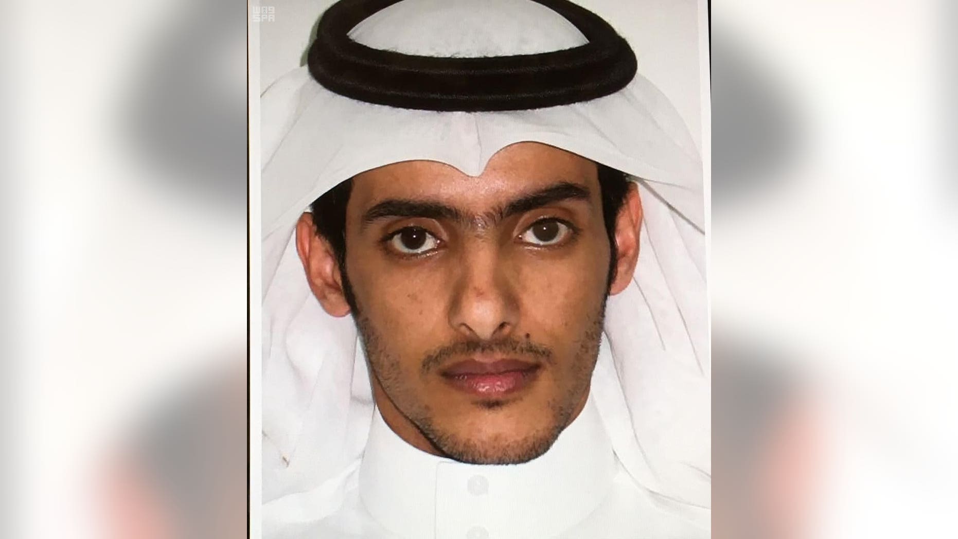 This picture released by the state sponsored Saudi Press Agency purports to show Taie bin Salem bin Yaslam al-Saya'ari who was killed Saturday by police in the capital's northern Yasmeen neighborhood. Saudi Arabia says the man who planned a suicide bombing in July outside of the mosque where the Prophet Muhammad is buried is one of the two extremists killed in a shootout with police in Riyadh. (Saudi Press Agency via AP)