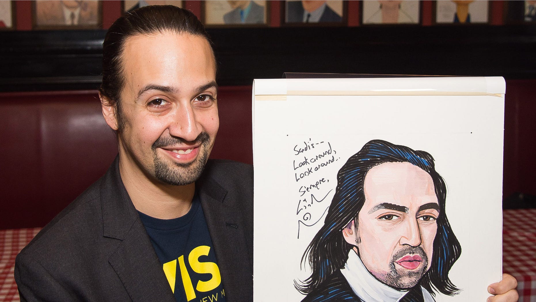 Lin-Manuel Miranda attends his Sardi's caricature unveiling at Sardi's restaurant on Tuesday, May 24, 2016, in New York. (Photo by Charles Sykes/Invision/AP)