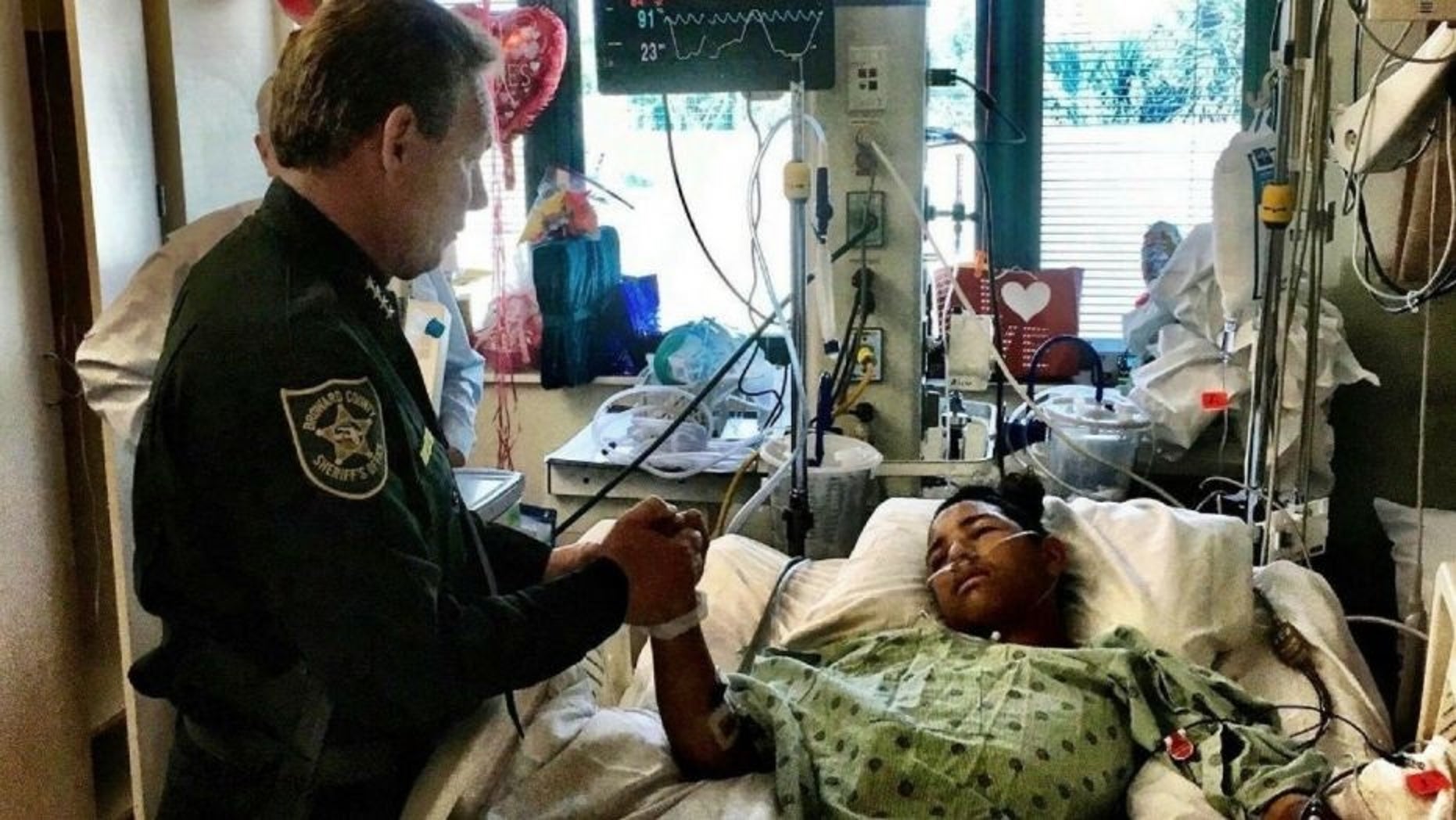 School shooting survivor, Anthony Borges, 15, was released from the hospital Wednesday, April 4, 2018.