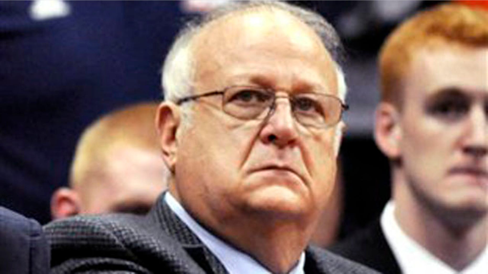 In this Monday, Nov. 14, 2011, photo, Syracuse basketball assistant coach Bernie Fine watches a college basketball game against Manhattan in the NIT Season Tip-Off in Syracuse, N.Y.