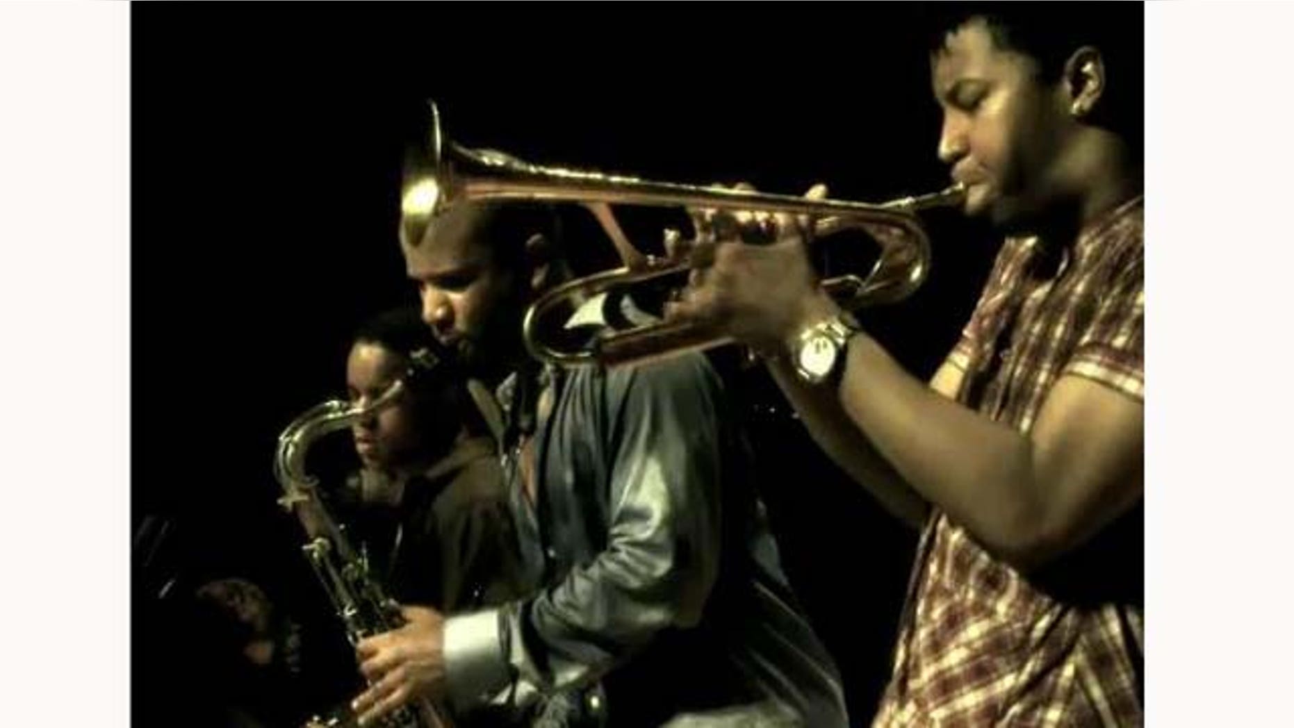 June 21, 2011: Musicians David Sánchez (middle) plays with his bandmates Christian Scott (R) and Stefon Harris (L).