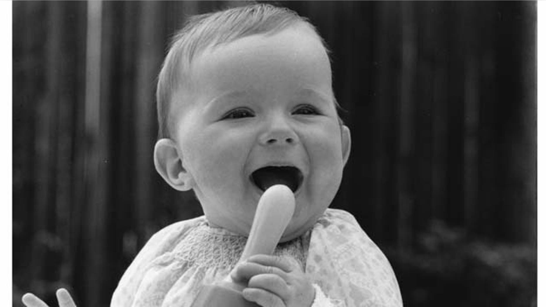 1974: A happy baby, aged nine months. (Photo by John Downing/Express/Getty Images)