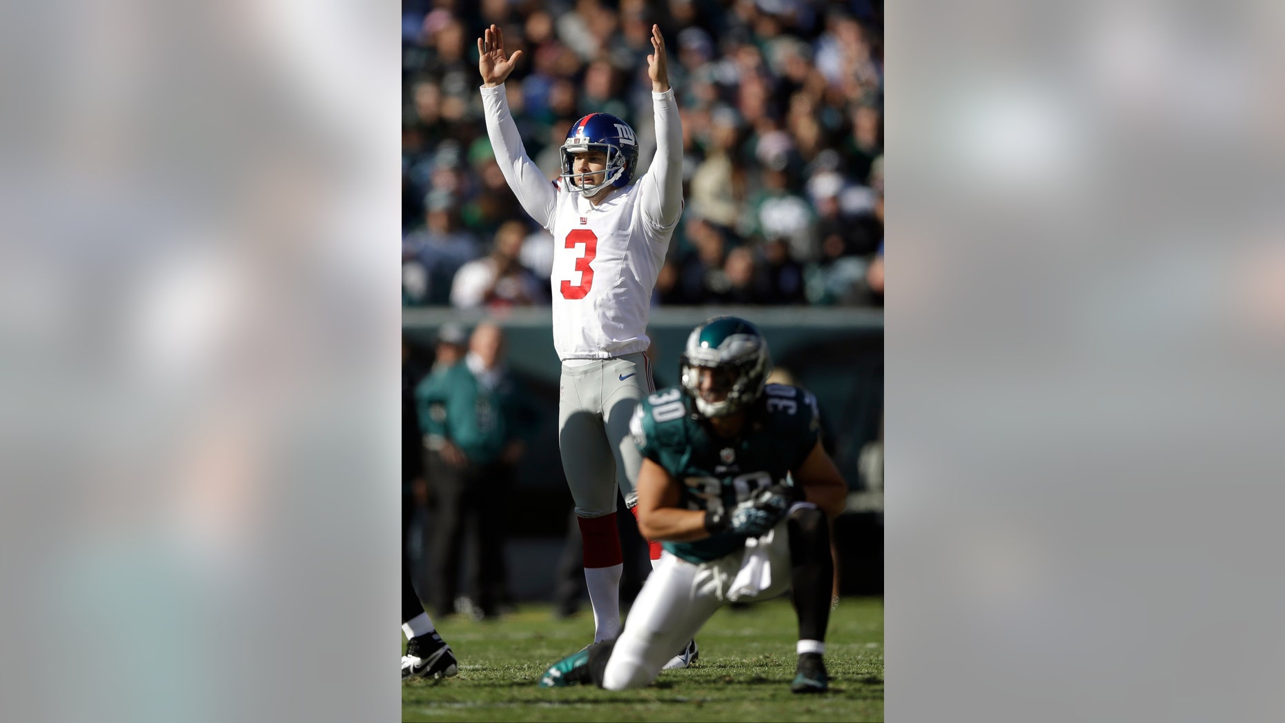 New York Giants kicker Josh Brown (3) in 2013.
