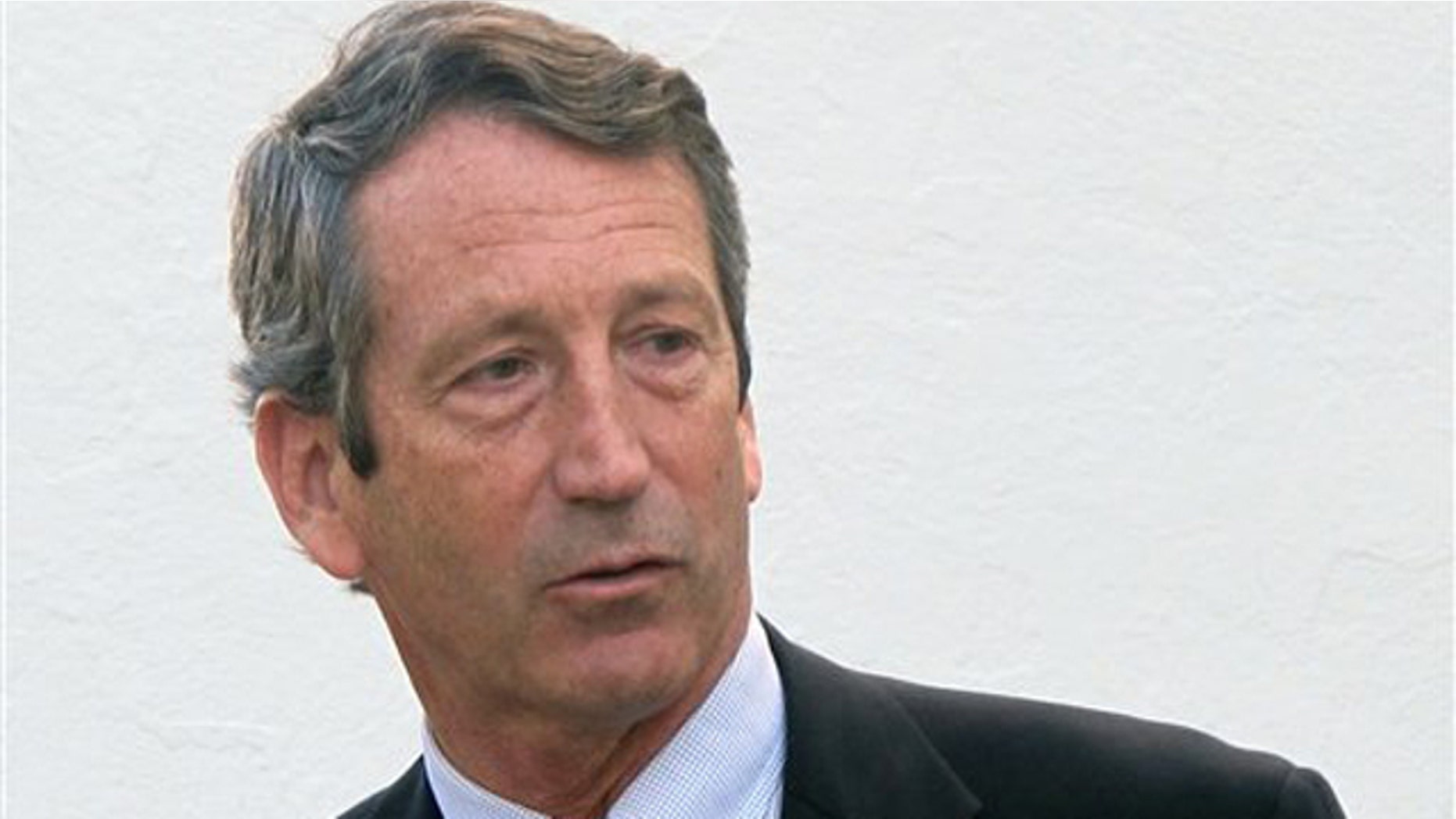 FILE - In this Jan. 19, 2012, file photo, former South Carolina Gov. Mark Sanford leaves a talk on federal fiscal policy at The Citadel in Charleston, S.C. Sanford confirmed Sunday, Aug. 26, 2012, he is engaged to the Argentine woman, Maria Belen Chapur, who he secretly left the state to visit under the cover story he was hiking the Appalachian Trail. Sanford said a statement announcing his engagement provided to CNN is accurate. (AP Photo/Bruce Smith, File)