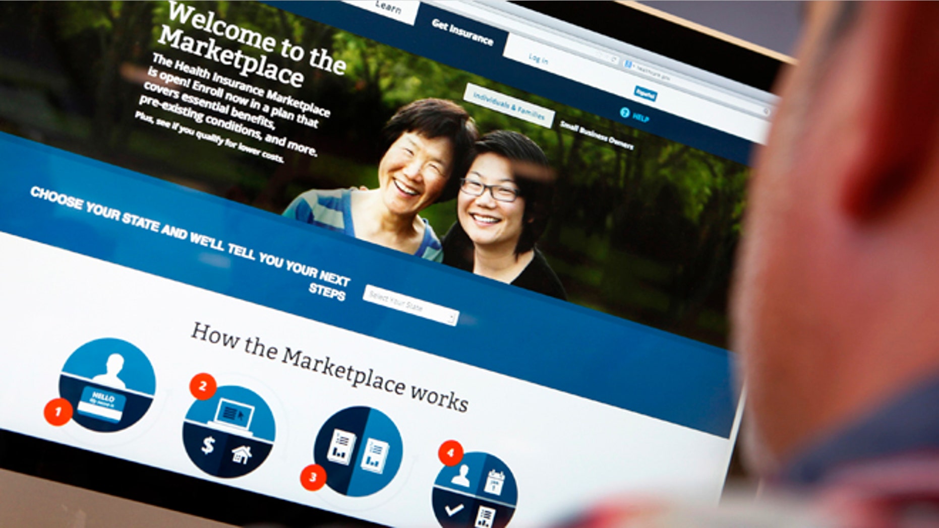 Oct. 2, 2013:A man looks over the Affordable Care Act (commonly known as Obamacare) signup page on the HealthCare.gov website in New York.