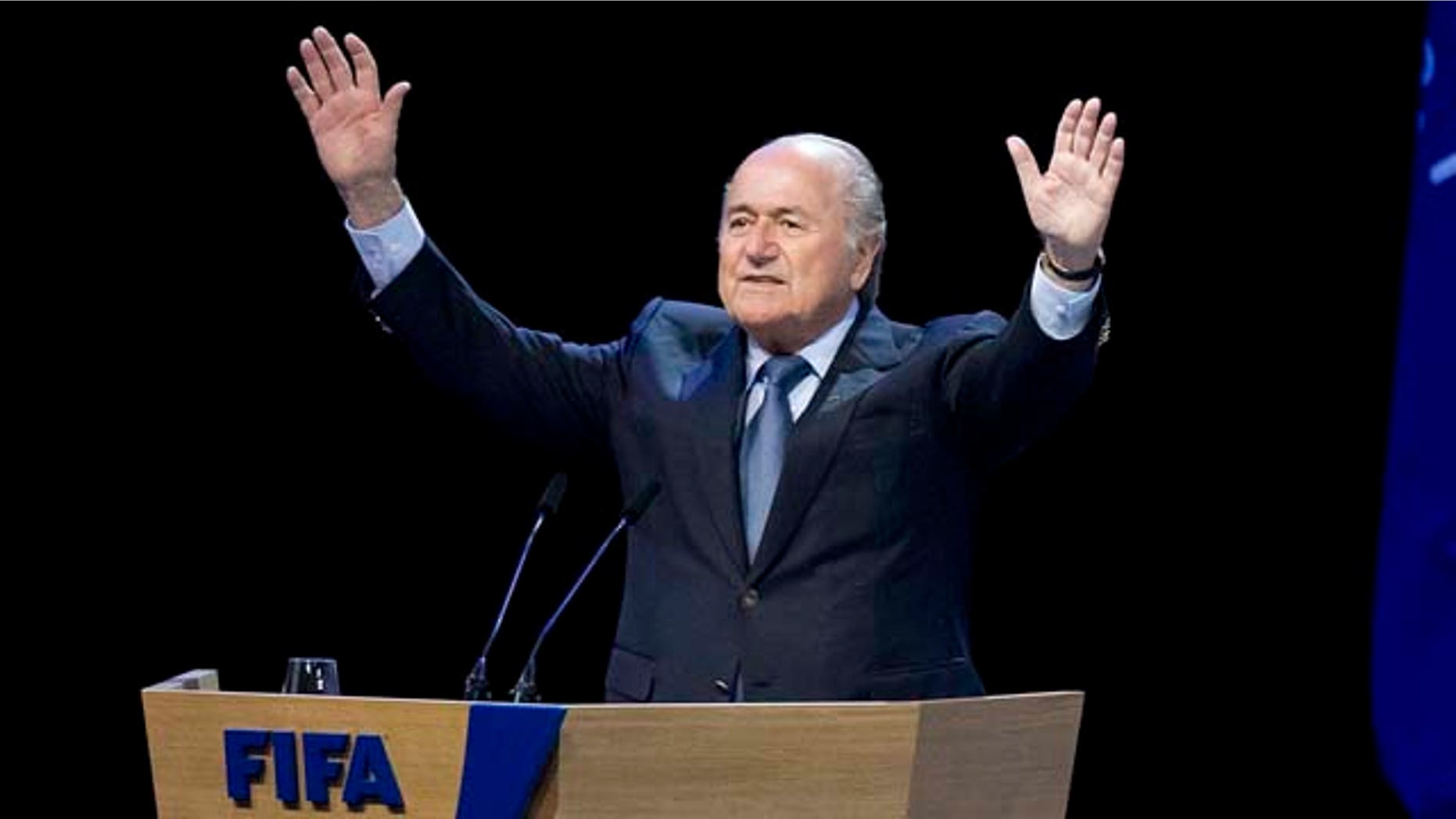 FIFA President Joseph Blatter reacts after he was re-elected FIFA president in Zurich, Switzerland, Wednesday, June 1, 2011. Blatter was re-elected after a major bribery scandal left him as the only candidate to deal with a sport reeling from a wave of corruption allegations. Blatter, a 75-year-old Swiss executive who has been in office since 1998, was handed a final four-year term as head of football's governing body in a vote at FIFA's congress. (AP Photo / Keystone, Alessandro Della Bella) GERMANY OUT - AUSTRIA OUT