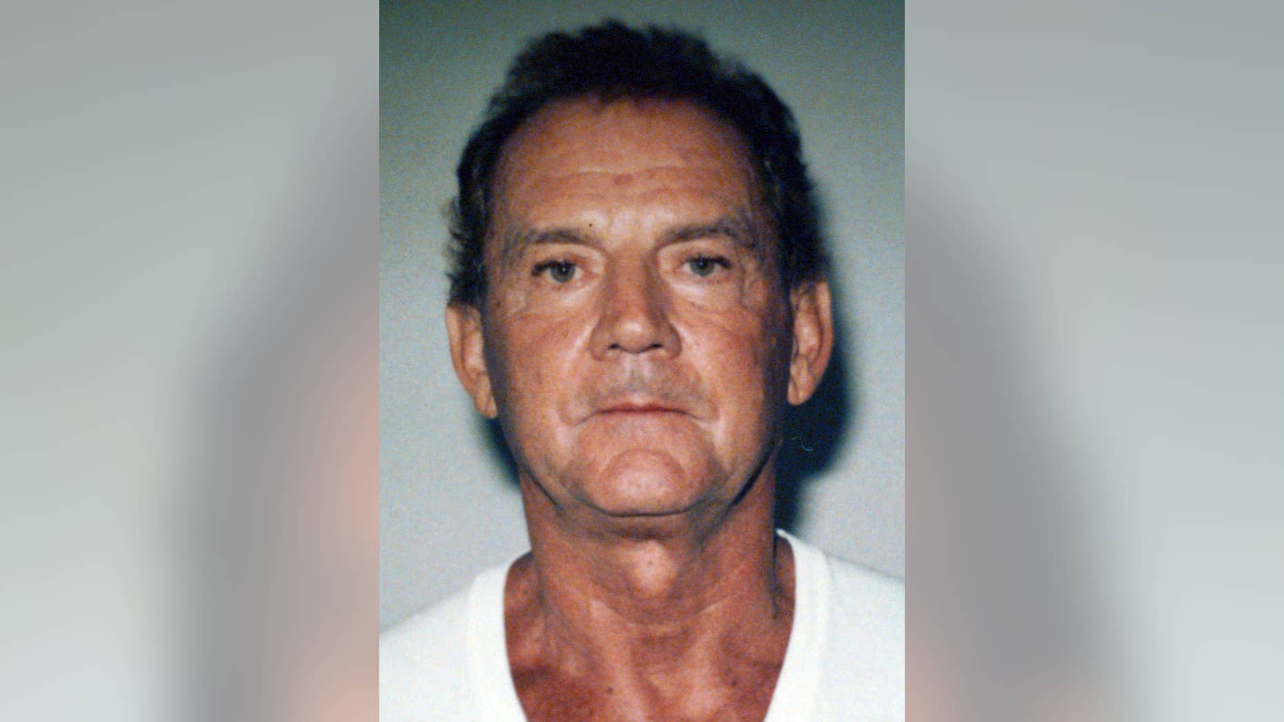FILE - This 1995 file photo taken in West Palm Beach, Fla., and released by the FBI shows Francis P. "Cadillac Frank" Salemme. Federal prosecutors said Wednesday, Aug. 10, 2016, that the former Mafia boss has been arrested on charges related to murder of a witness. He is expected to make an initial appearance in federal court in Boston Wednesday afternoon.(Federal Bureau of Investigation via AP, File)