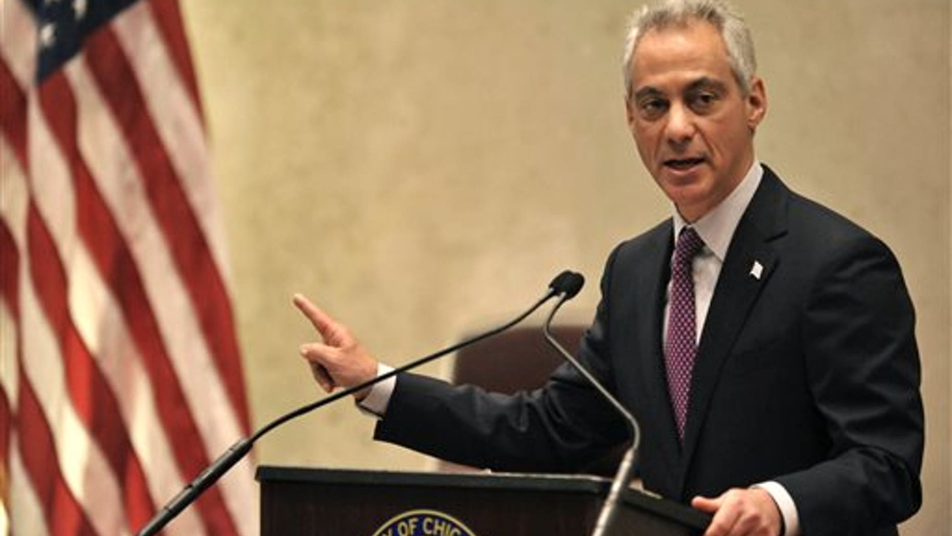 Chicago Mayor Rahm Emanuel speaks during a special City Council meeting Wednesday.