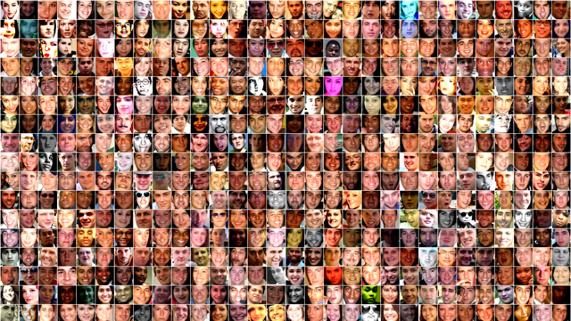 A composite image shows some of the billions of profiles on Facebook.