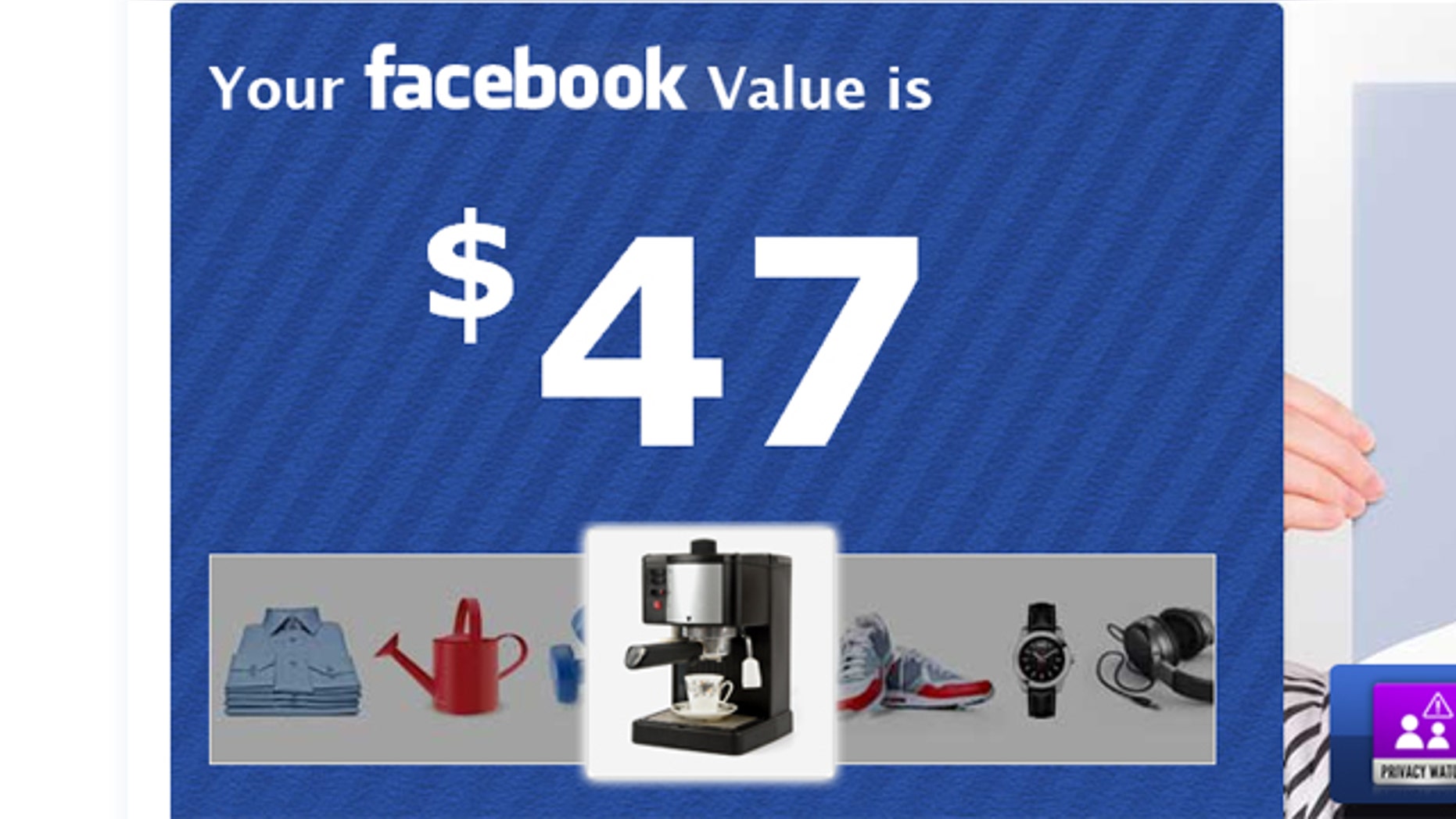 Your worth to Facebook? Roughly an espresso machine.