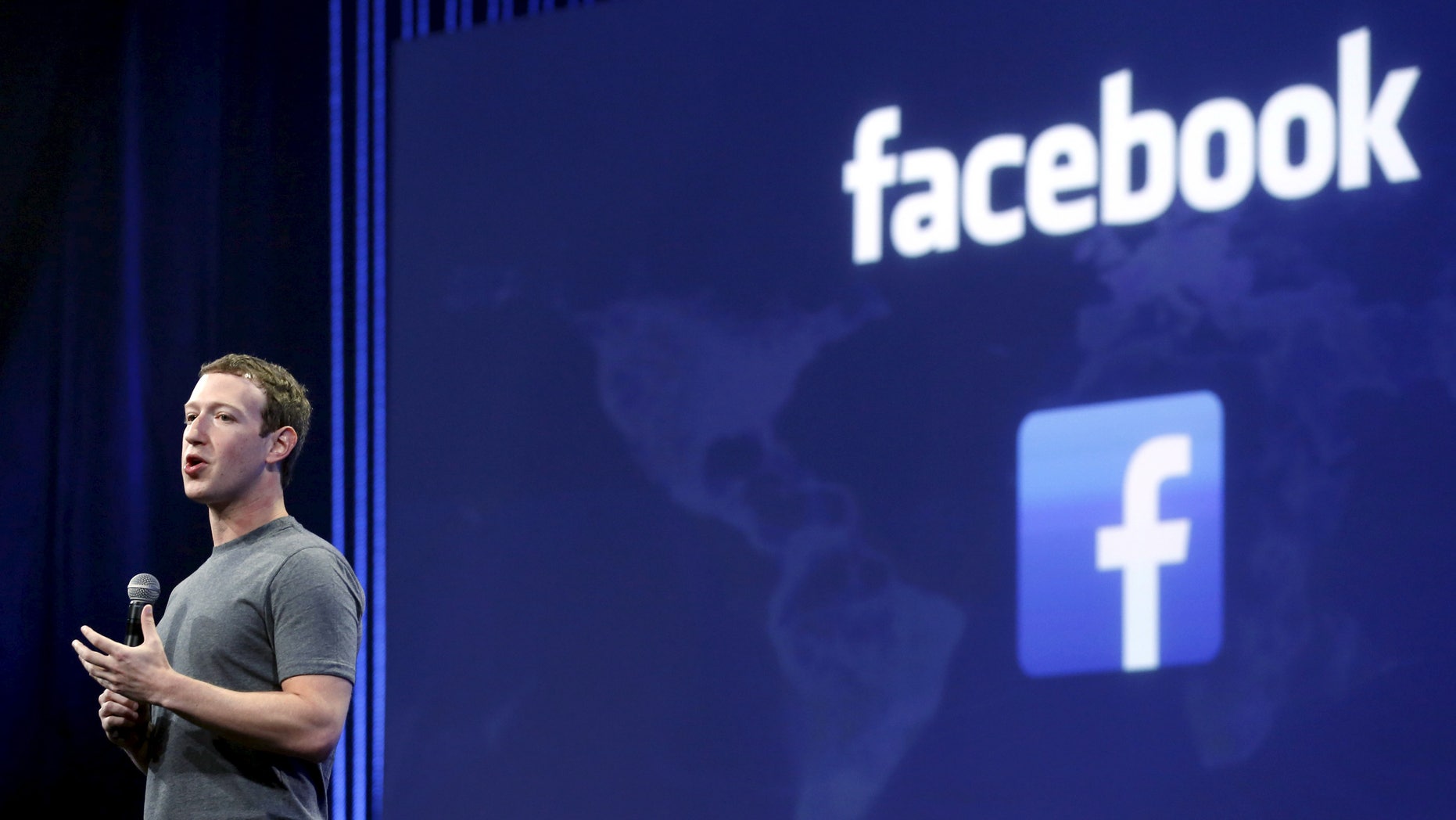 File photo - Facebook CEO Mark Zuckerberg speaks during his keynote address at Facebook F8 in San Francisco, Calif. March 25, 2015. (REUTERS/Robert Galbraith)