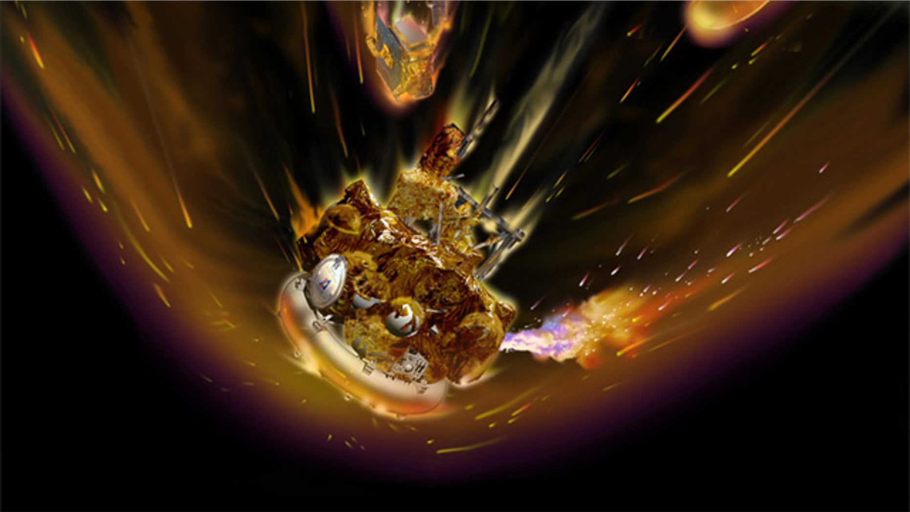 Phobos-Grunt, the latest in a long list of failed space endeavors by the Russians, is pictured here burning up as it reenters the atmosphere (artist's impression).