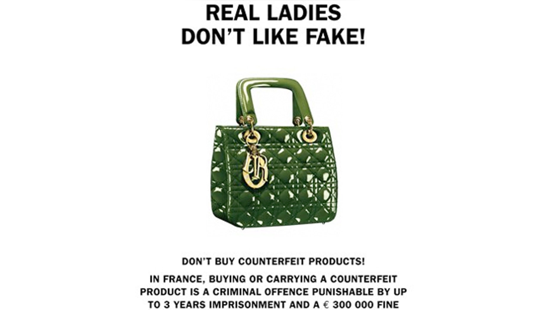 A poster by French Customs to fight against the sale of counterfeit goods in the world.