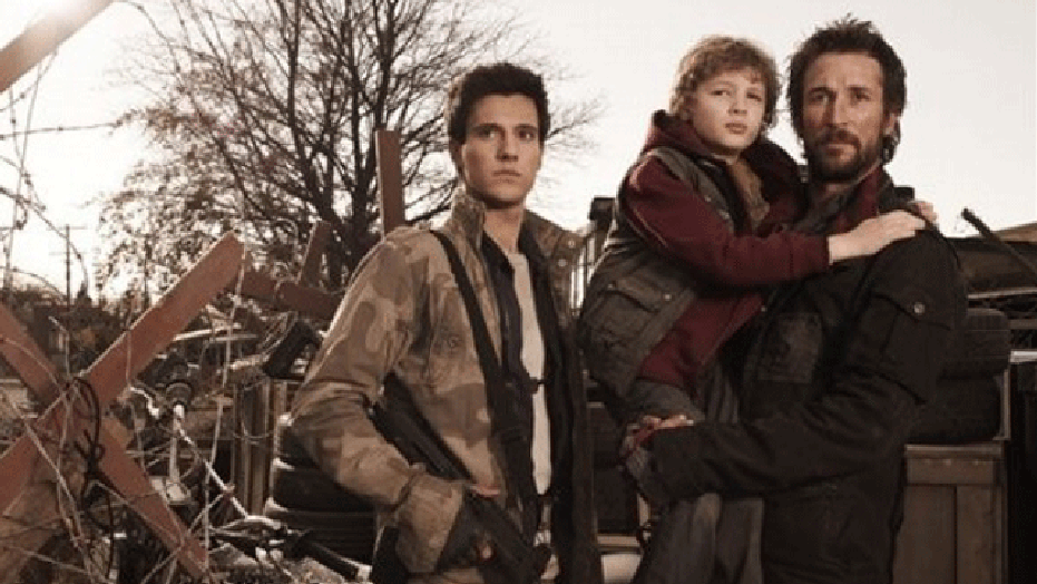 Drew Roy, Maxim Knight and Noah Wyle in a scene from the new tNT sci-fi series "Falling Skies", whic premieres Sunday, June 19, 2011, at 9 p., EDT.