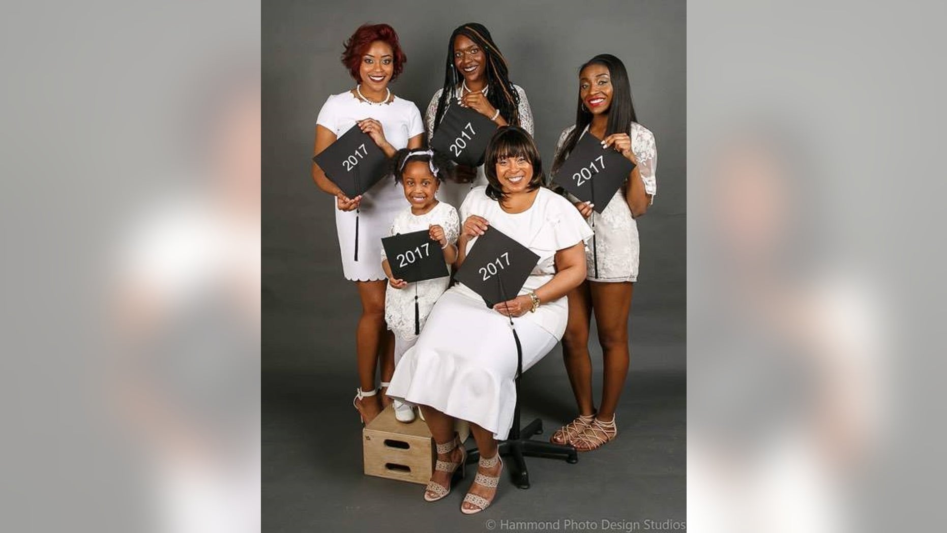 LaWanda Flennoy, received her associate degree from South Suburban College in South Holland. Her two oldest daughters, Paris and Amari, graduated from college this month, her youngest, Jade, finished high school and will graduate. Granddaughter Brooklyn, Paris’s daughter, will be graduating from kindergarten.