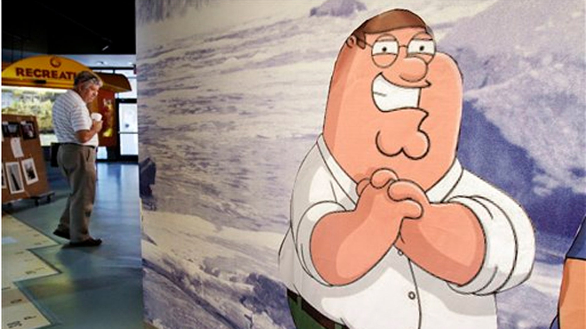 Sept. 23, 2010: Cartoon character Peter Griffin, from the "Family Guy" stands in the Rhode Island Visitor's Center, in Pawtucket, R.I.