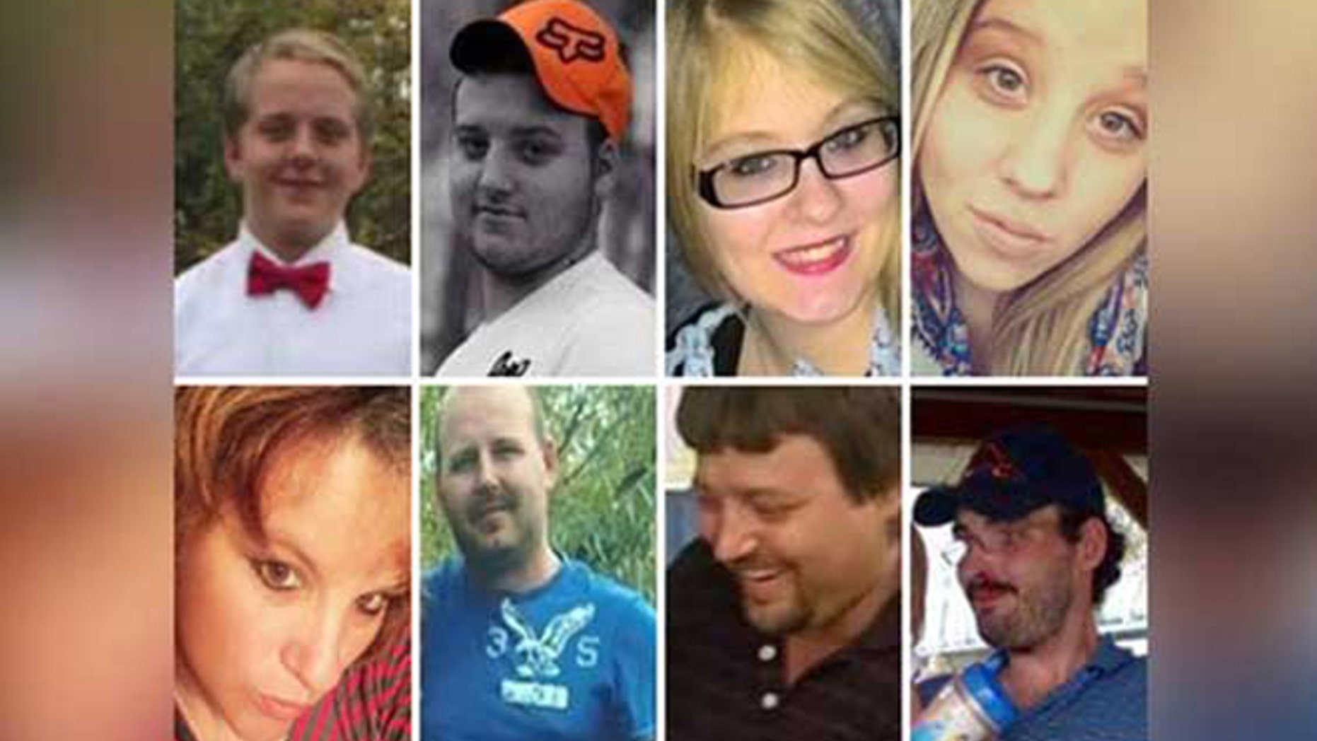 The eight Rhoden family members.
