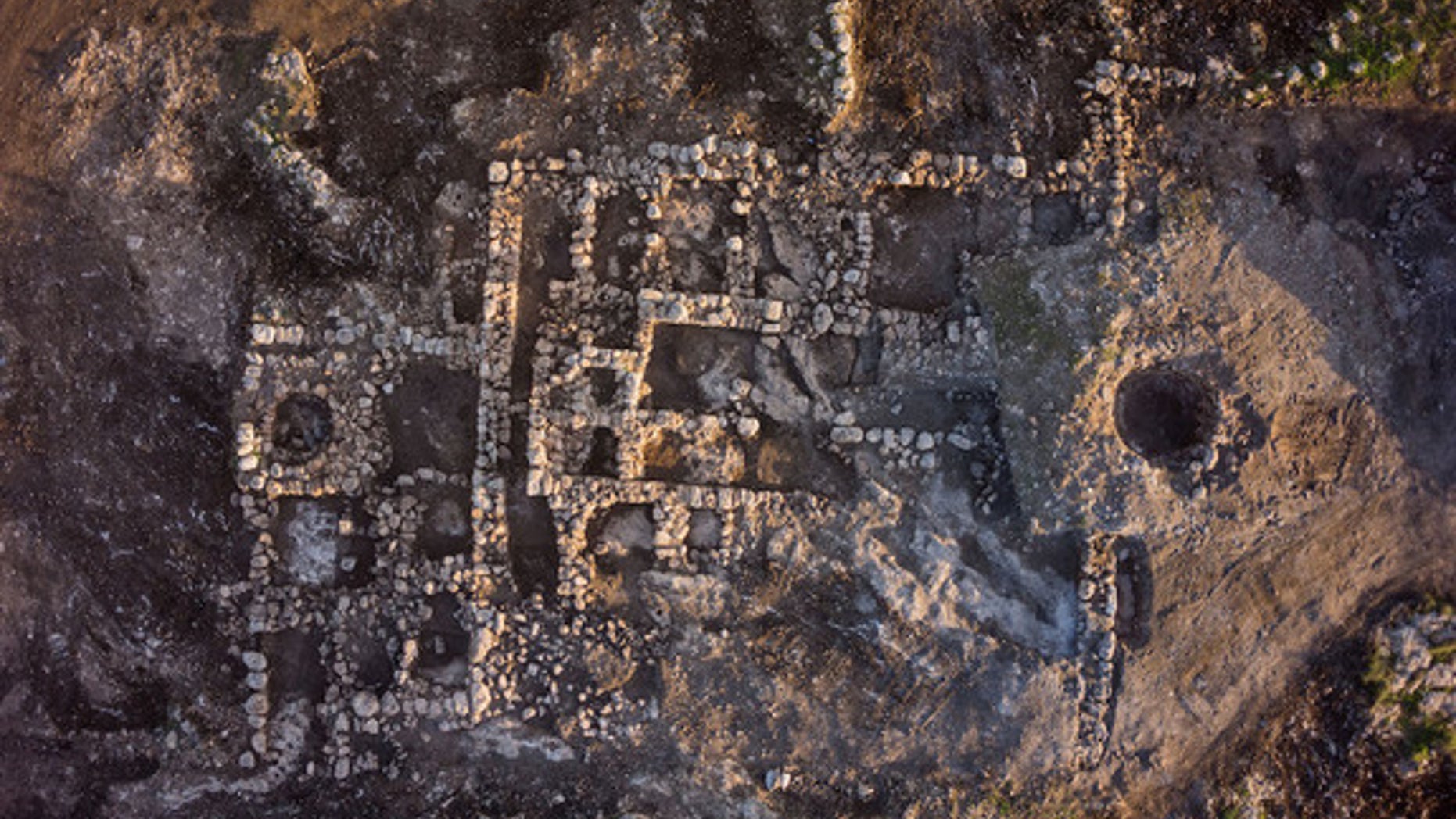 A bird's-eye view of the 23-room farmhouse from the eighth century B.C.
