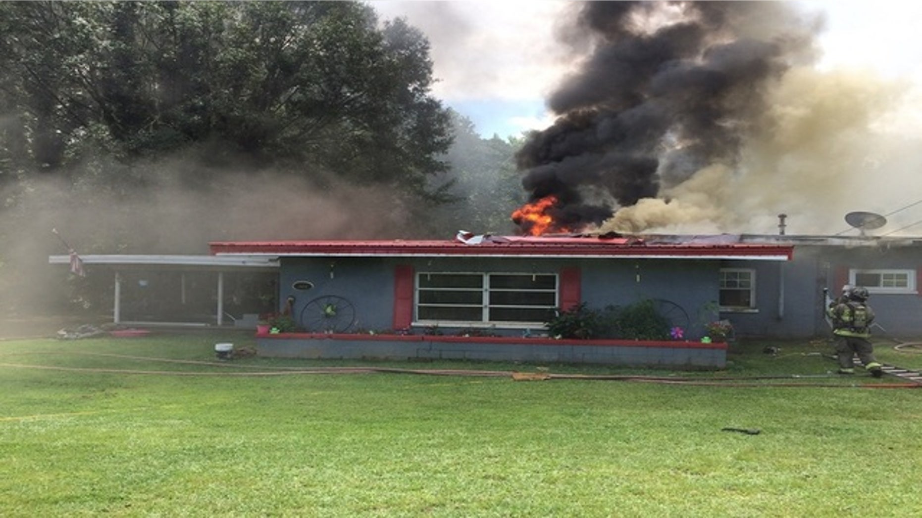 The deadly fire at a home in Spalding County, Georgia, on Saturday was caused by a cigarette tossed into a trash can, officials say. (Fox 5 Atlanta)