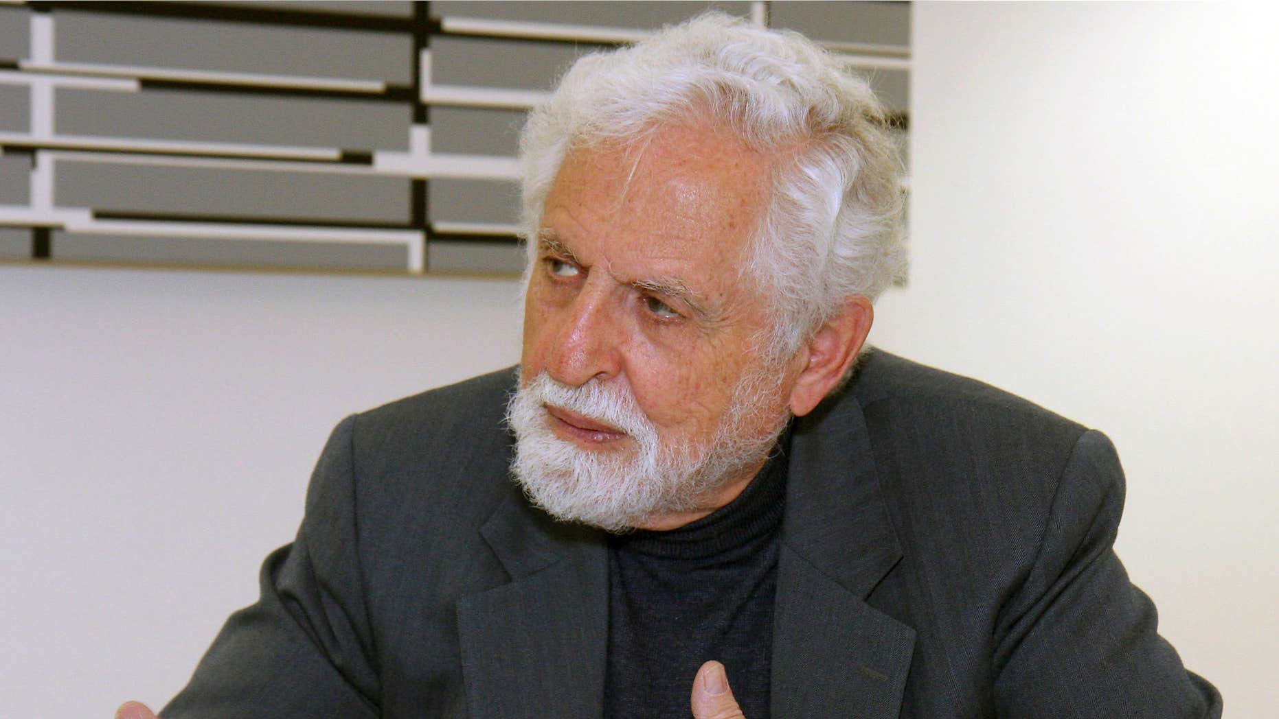 Oct. 20, 2009: Carl Djerassi talks to Austrian Chancellor Werner Faymann, not seen, at the federal chancellery in Vienna, Austria.