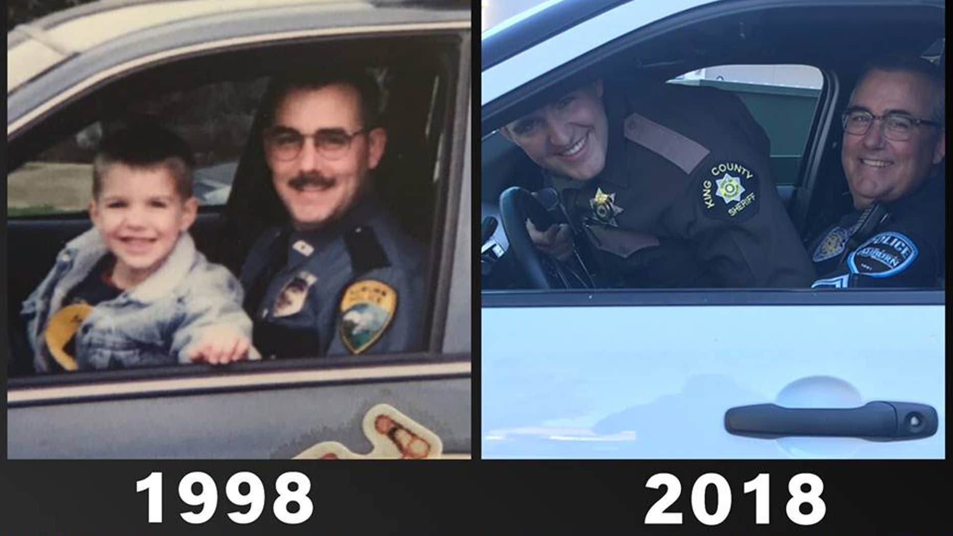 The father-son duo recreated the photo in light of Father's Day.