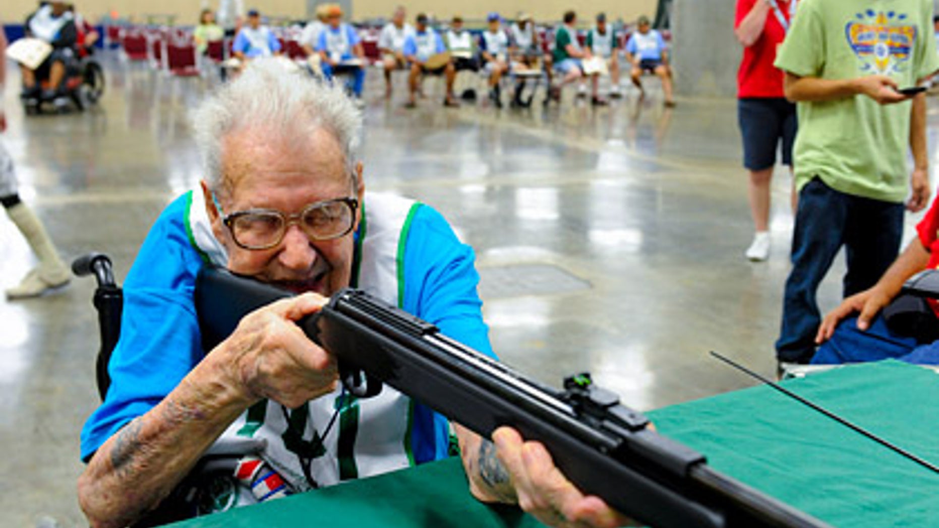 Jack Faust, of Hayward, Calif., will be among nearly 900 competitors in the 26th National Veterans Golden Age Games, a sports and recreation competition sponsored by the Department of Veterans Affairs for former soldiers age 55 and older. He's believed to be the only centenarian competitor in the event's history. (VA.gov)