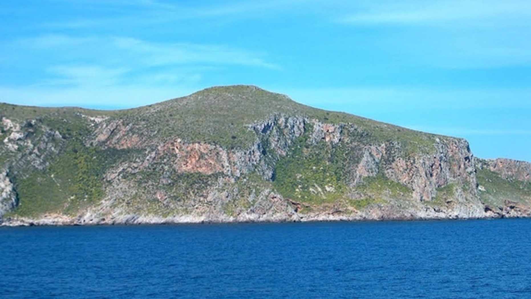 The island of Favignana near Sicily, where remains of early Mediterranean settlers were found in a cave.