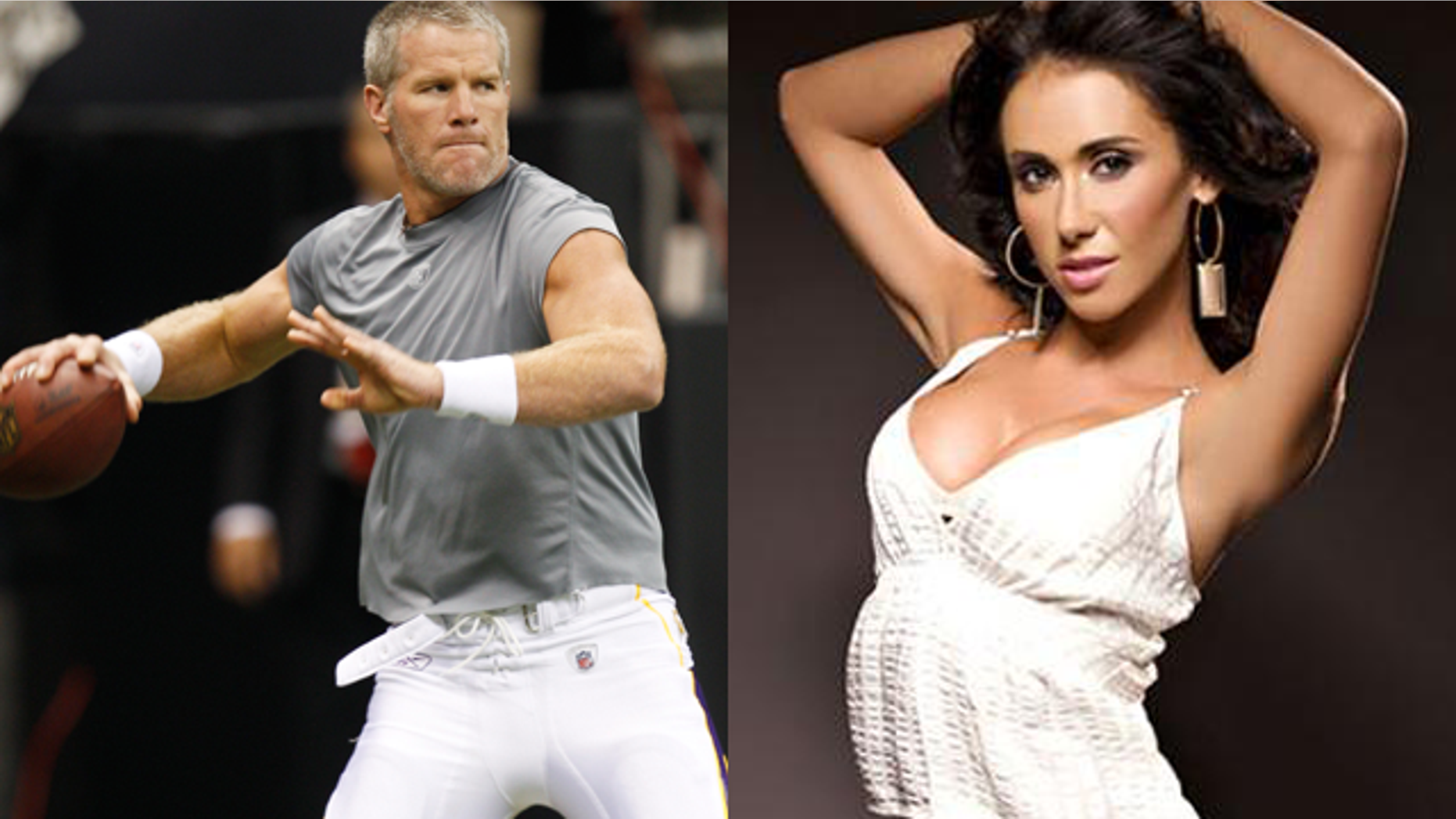 Brett Favre and Jennifer Sterger. (Reuters/Maxim)