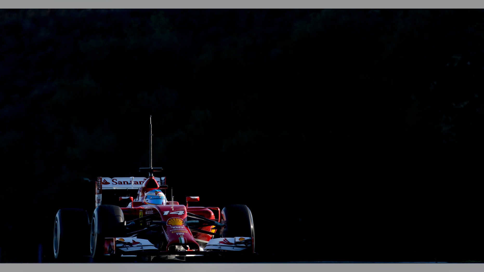 Fernando Alonso of Spain and Ferrari drives the new F14T car during the 2014 Formula One Testing at the Circuito de Jerez on Thursday, Jan. 30, 2014, in Jerez de la Frontera, Spain. (AP Photo/Miguel Angel Morenatti)