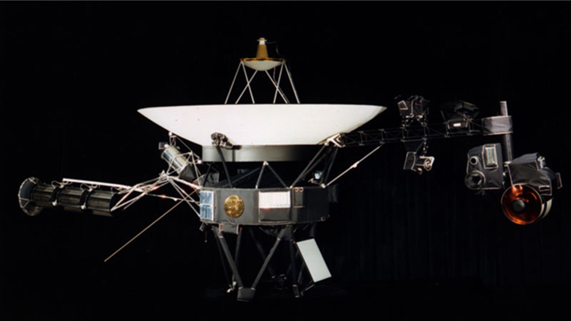 The Voyager 1 spacecraft, currently hurling through space at 38,000 mph -- and nearing the edge of the solar system.