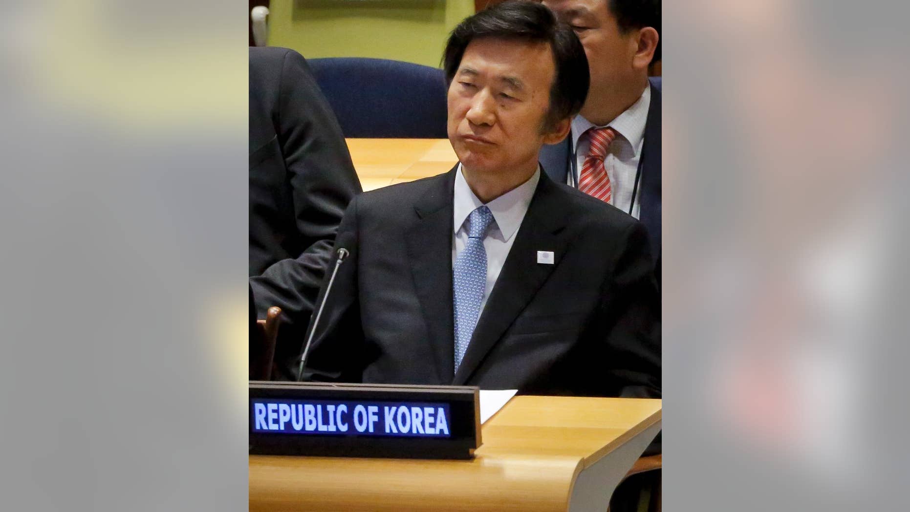 South Korea's Foreign Minister Yun Byung-se listens during the Leader's Summit on Refugees at the 71st session of the General Assembly, Tuesday Sept. 20, 2016 at U.N. headquarters. (AP Photo/Bebeto Matthews)