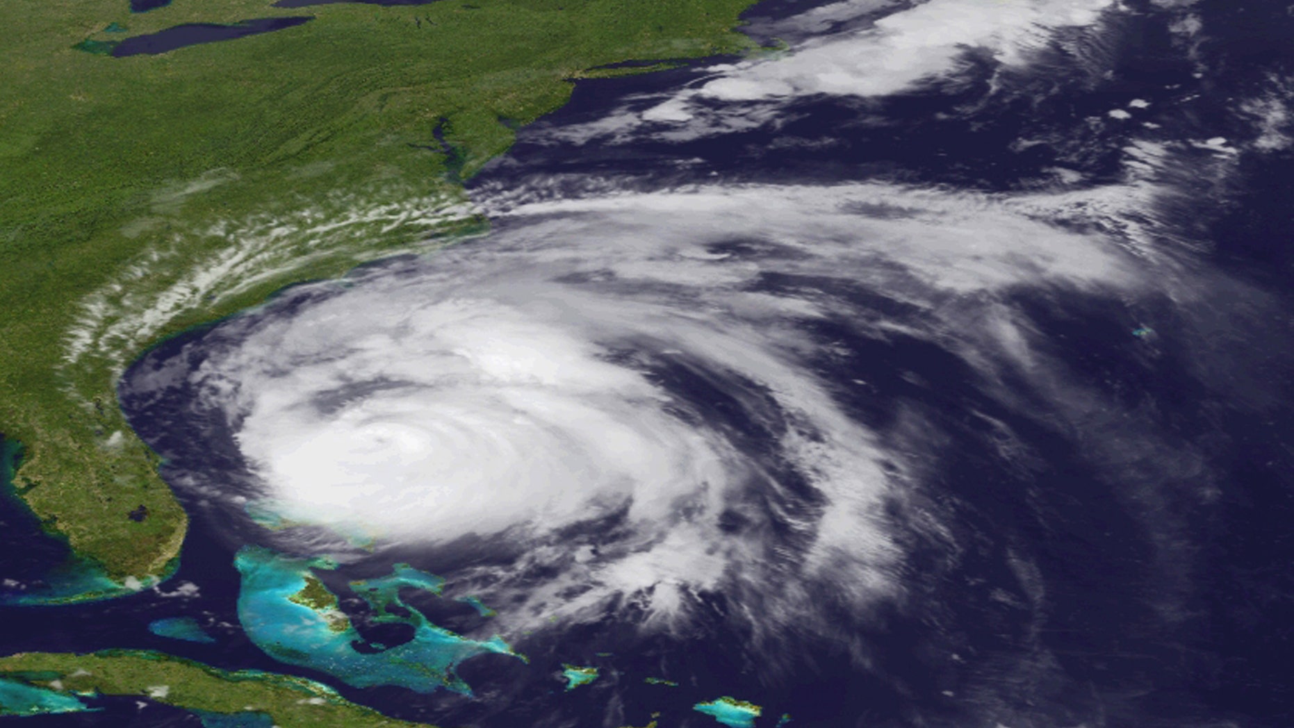 An image provided by NOAA is an Aug. 26, 2011 view of Hurricane Irene made by the GOES-east satellite. The hurricane is projected to follow a path up the East Coast from North Carolina to Maine and into Canada. (AP Photo/NOAA)