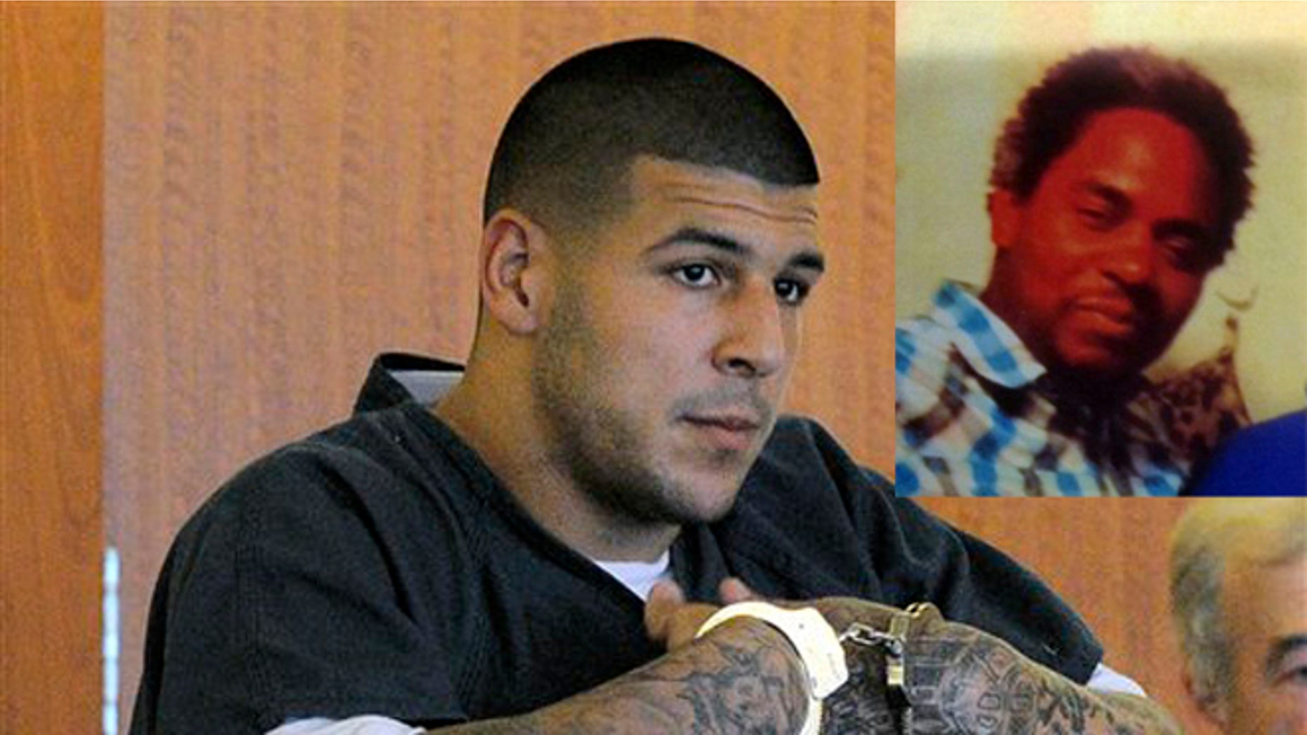 Aarón Hernández, ex tight end de los Patriots de Nueva Inglaterra, escucha durante una audiencia para fijarle fianza en el tribunal superior de Fall River, el jueves 27 de junio de 2013 en Fall River, Massachusetts. No obtuvo derecho a fianza. (Foto AP/Boston Herald, Ted Fitzgerald, Pool)