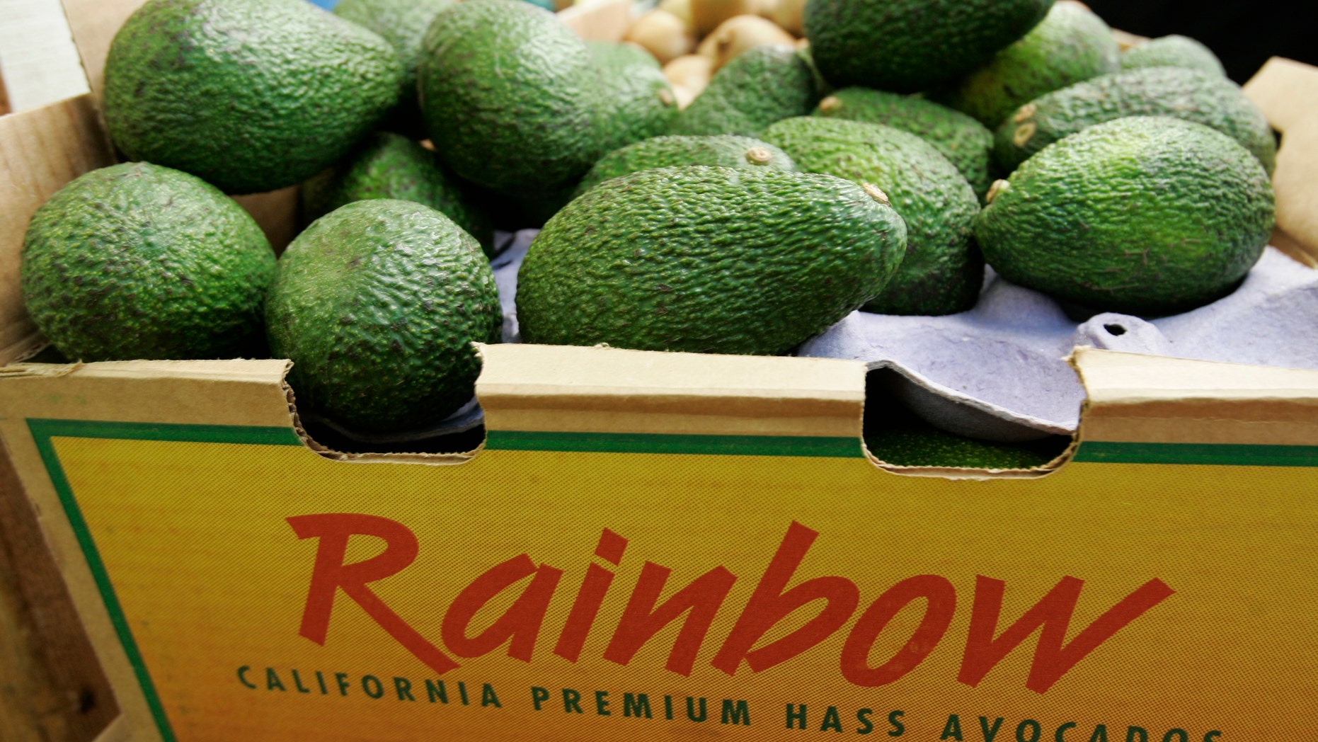 FILE - In this Jan. 17, 2007 photo, California grown avocados are seen on display at a market in Mountain View, Calif.