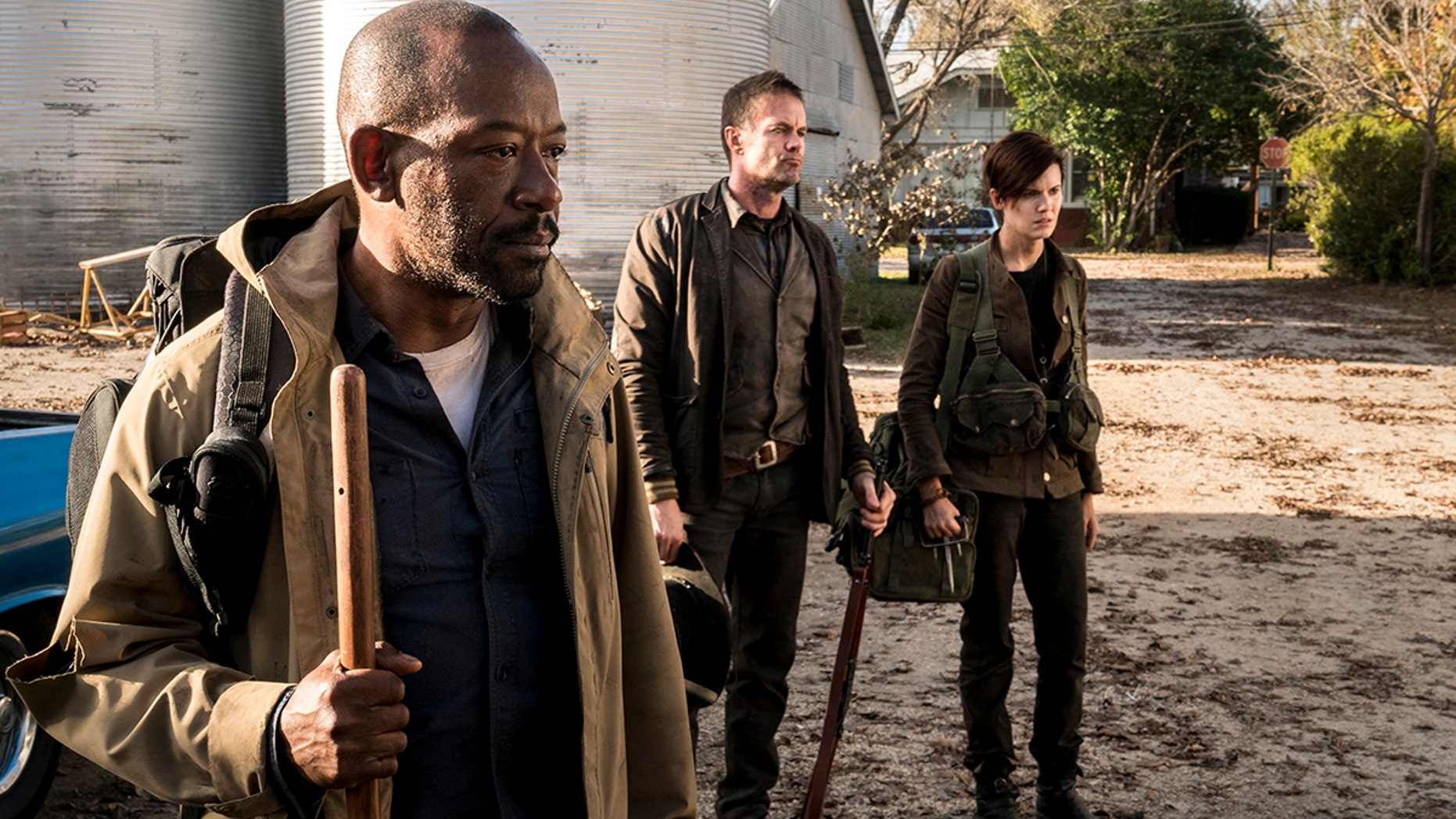 Lennie James as Morgan Jones, Garret Dillahunt as John, Maggie Grace as Althea - Fear the Walking Dead _ Season 4, Episode 3 - Photo Credit: Richard Foreman, Jr/AMC