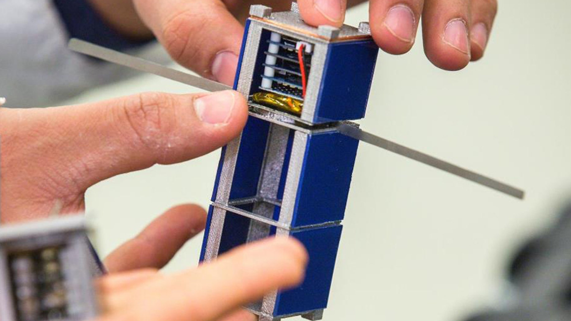 A SunCube FemtoSat (Charlie Leight/ASU Now)