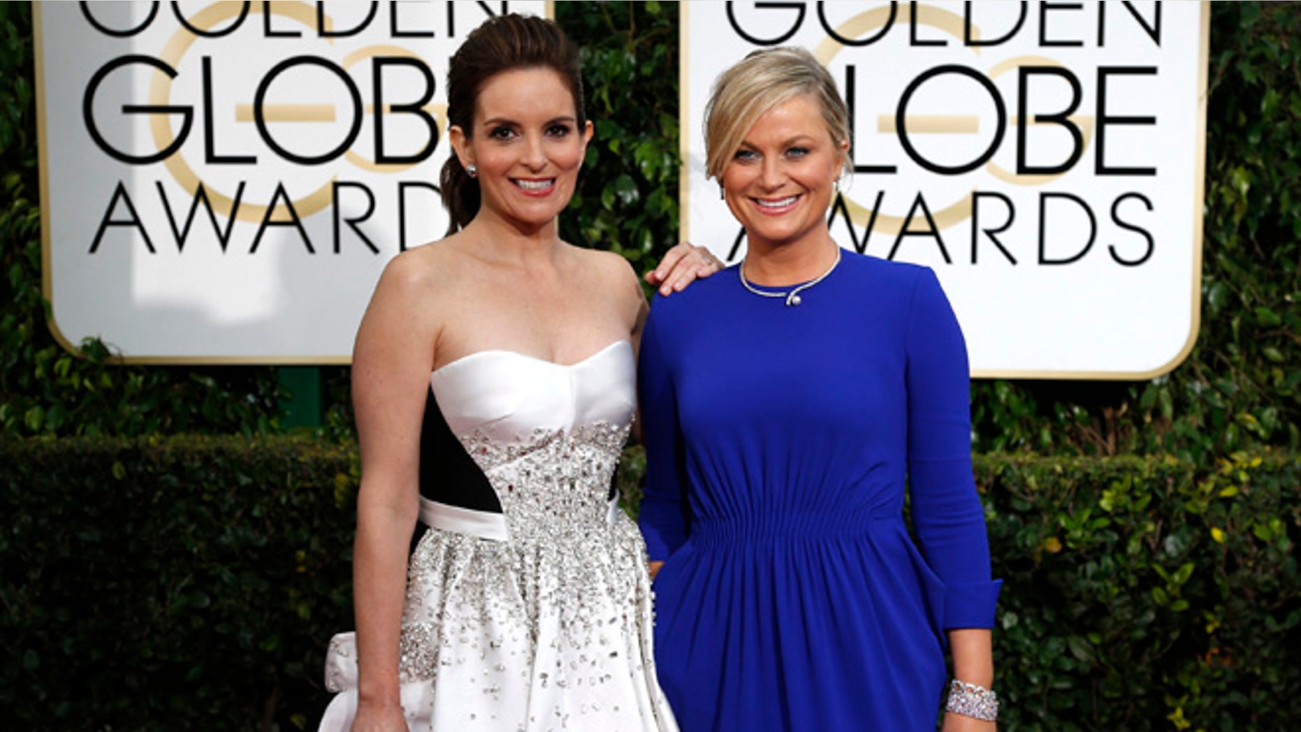 Tina Fey and Amy Poehler at the 72nd Golden Globe Awards in 2015.