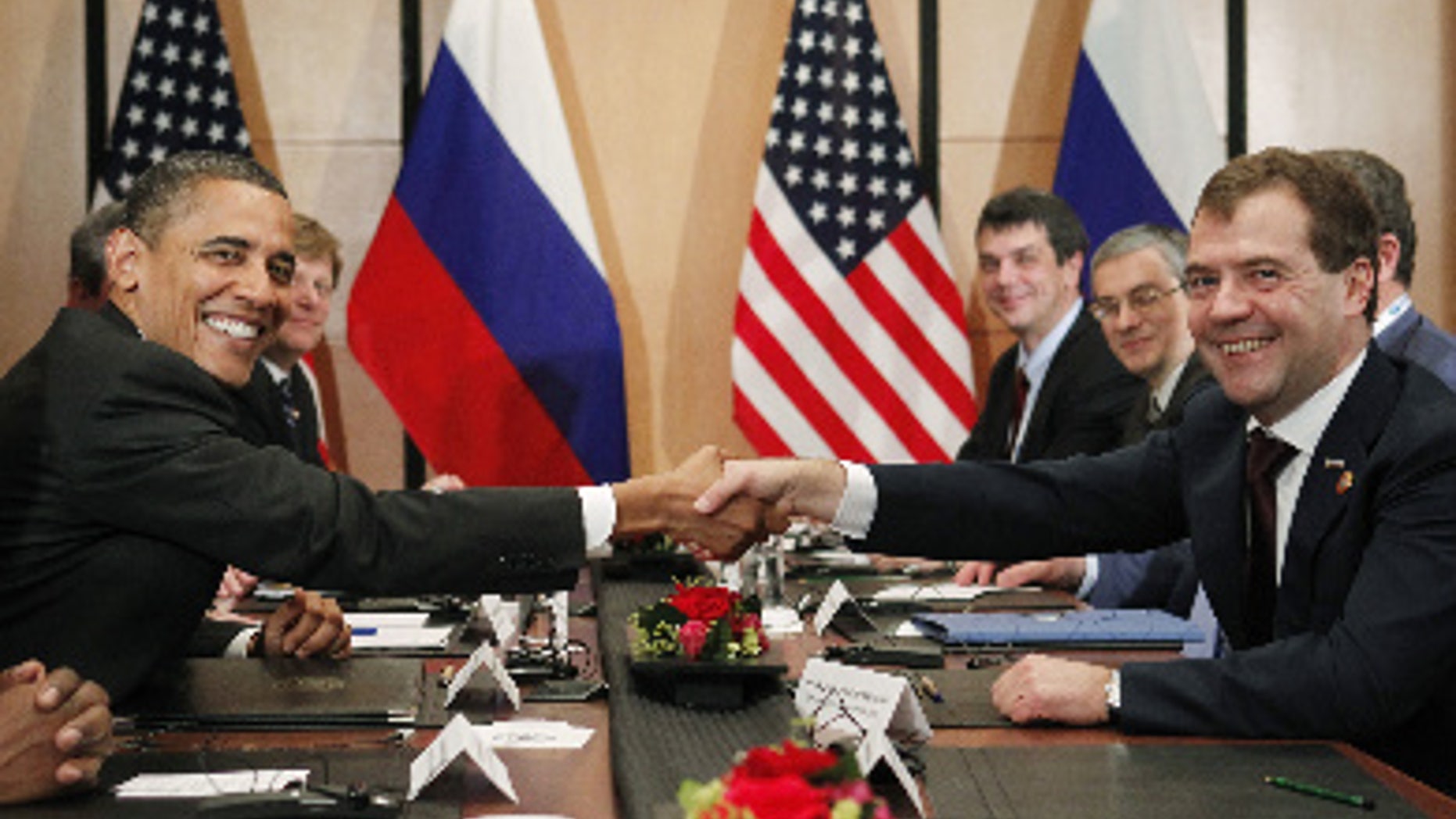President Barack Obama and Russian President Dmitry Medvedev meet in Japan ahead of next week's NATO summit in Portugal. (AP Photo)