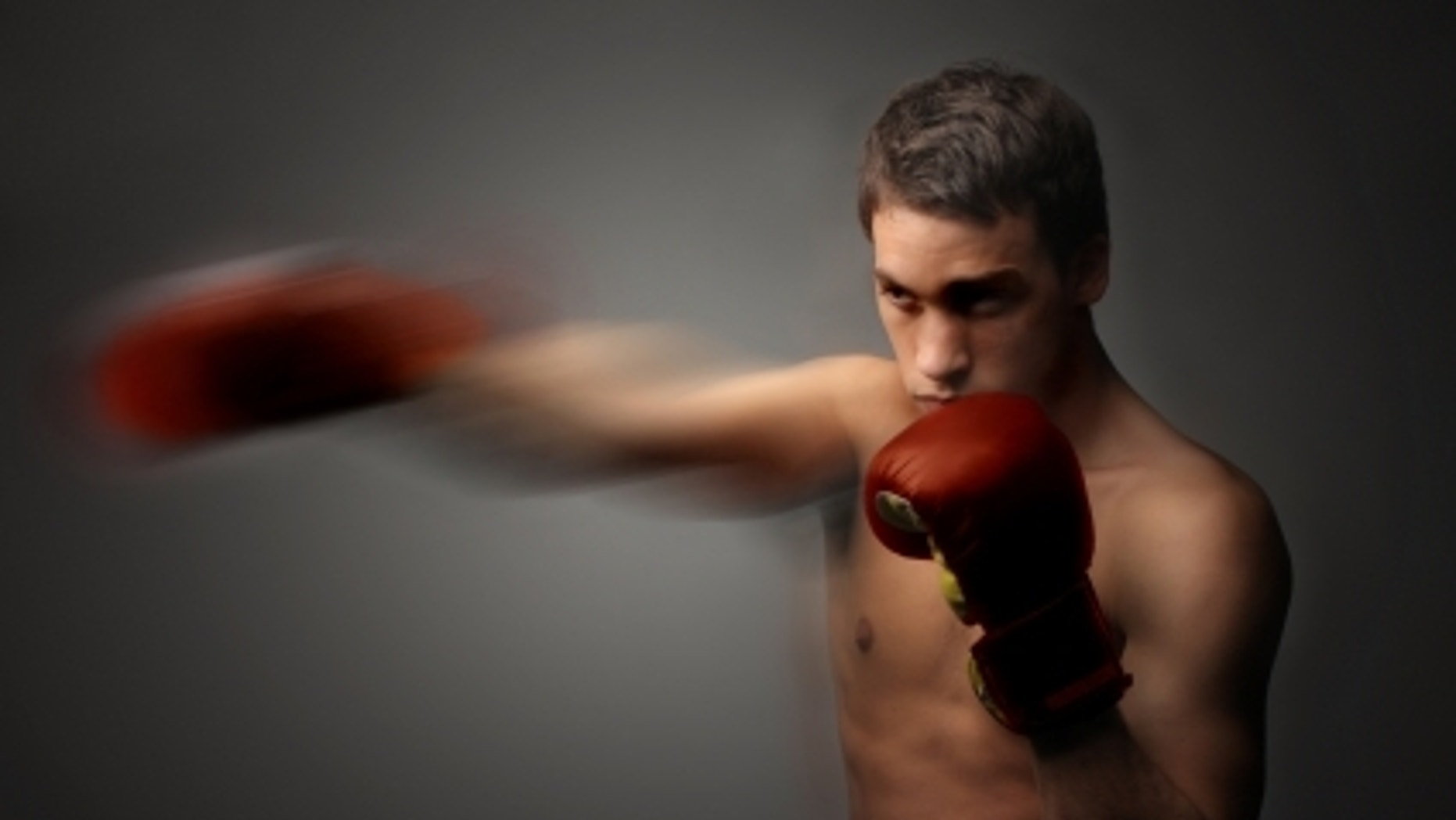 A boxer punching.